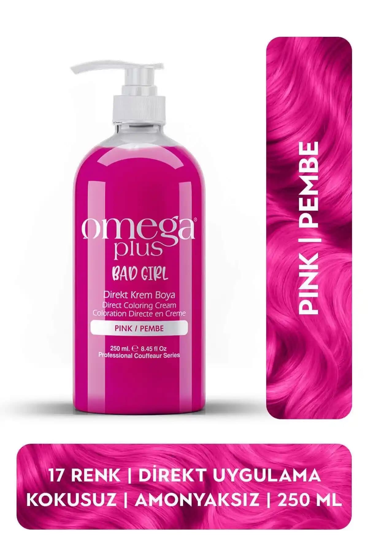 Omega Plus Bad Girl Amonyaksız Pembe Renkli Saç Boyası - Kolay Uygulama ve Canlılık