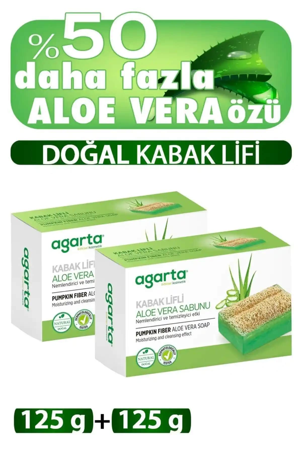 Agarta 2 Li Doğal Kabak Lifli Aloe Vera Sabunu El Yapımı ve Çok Yönlü Kullanım