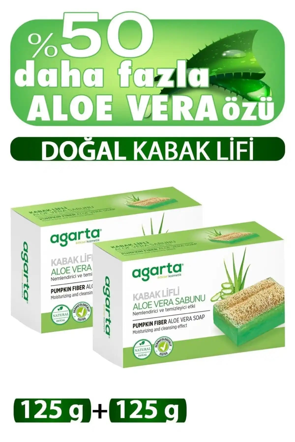 Agarta 2 Li Doğal Kabak Lifli Aloe Vera Sabunu El Yapımı ve Çok Yönlü Kullanım