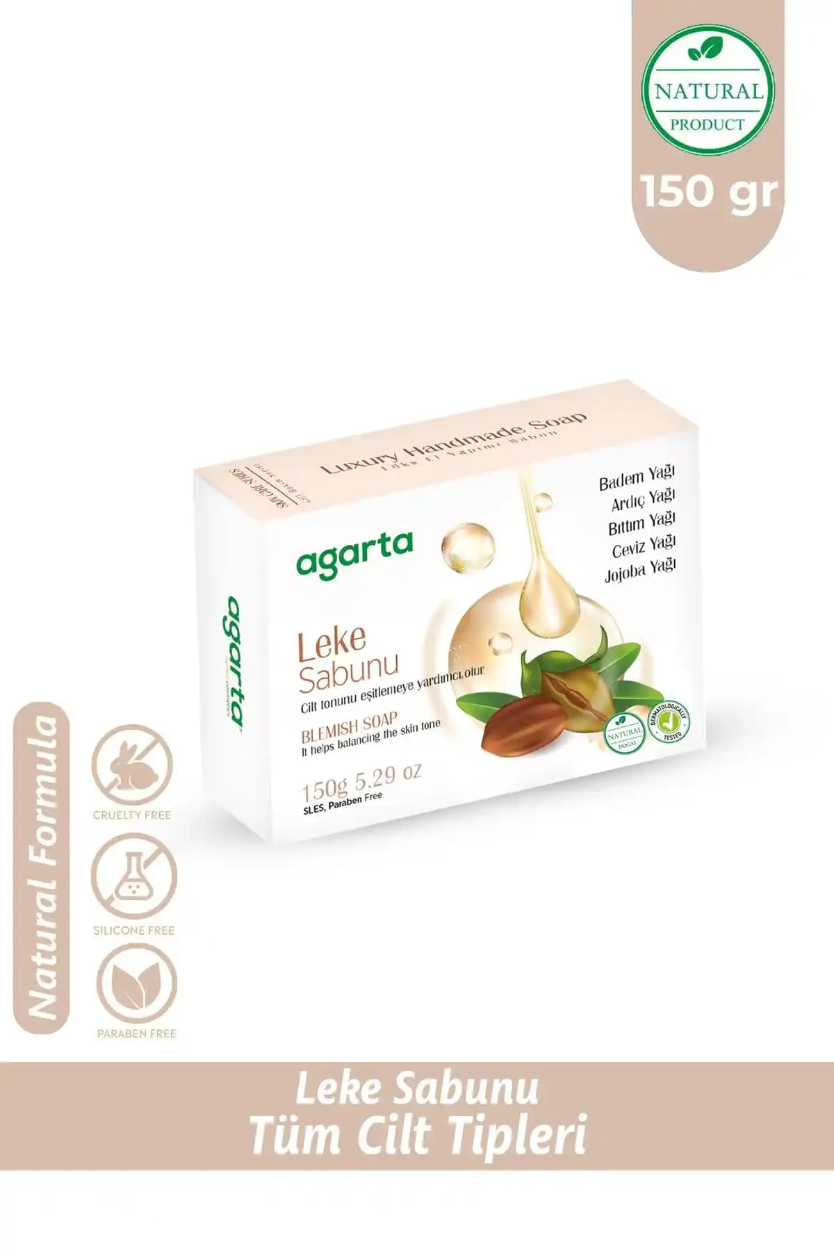 Agarta Lekeli Doğal Sabun Türkiye Menşeli Organik Cilt Temizleme ve Lekeleri Azaltıcı Ürün