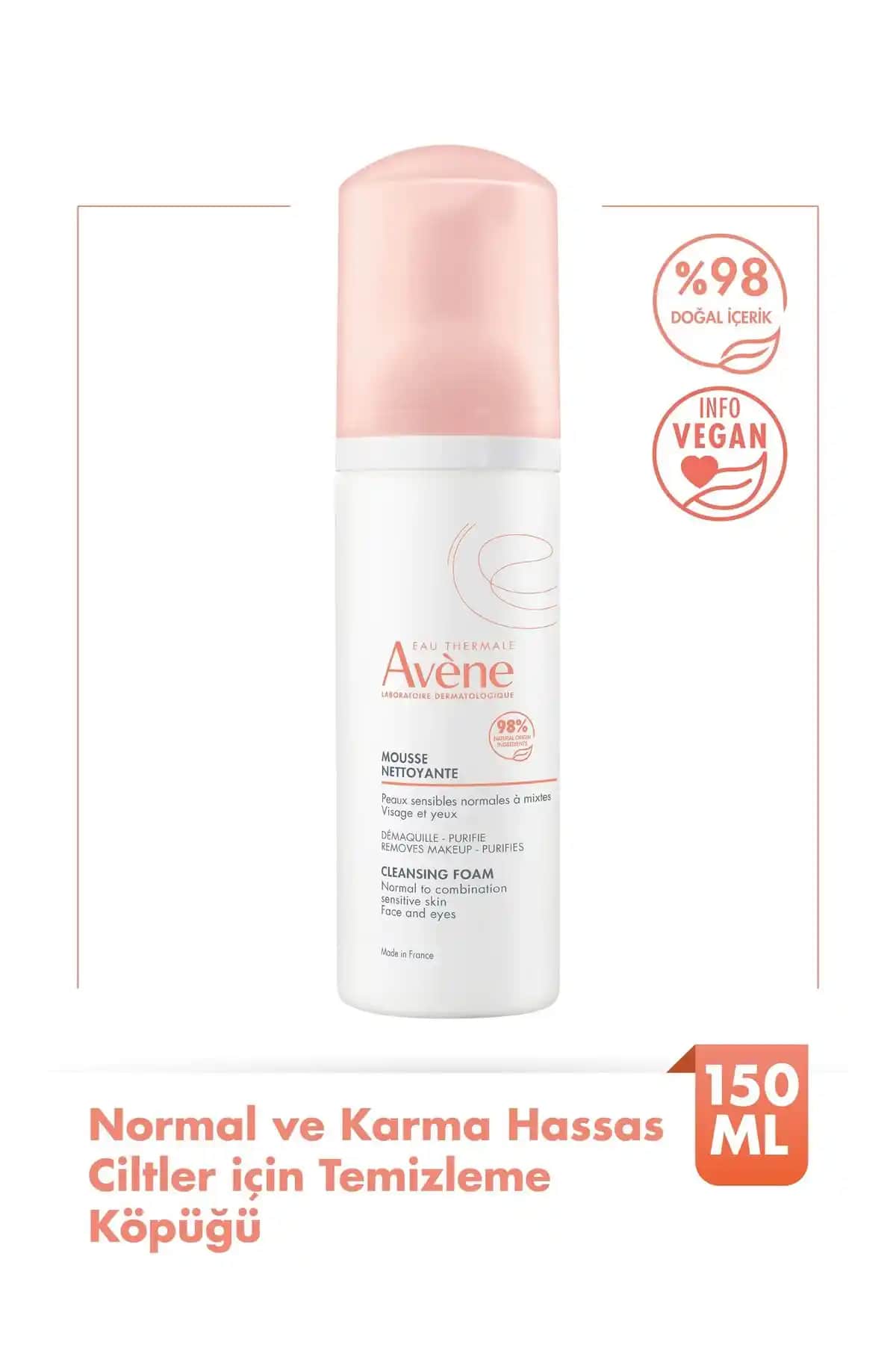 Avene Hassas ve Karma Ciltler İçin Doğal Temizleme Köpüğü Günlük Kullanım İçin Uygun