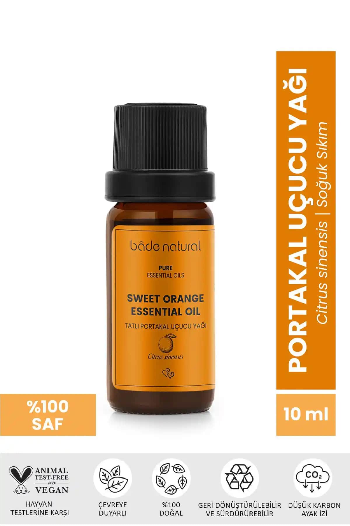 Bade Natural Portakal Uçucu Yağı: Doğal ve Saf Aromaterapi ve Cilt Bakım Ürünü