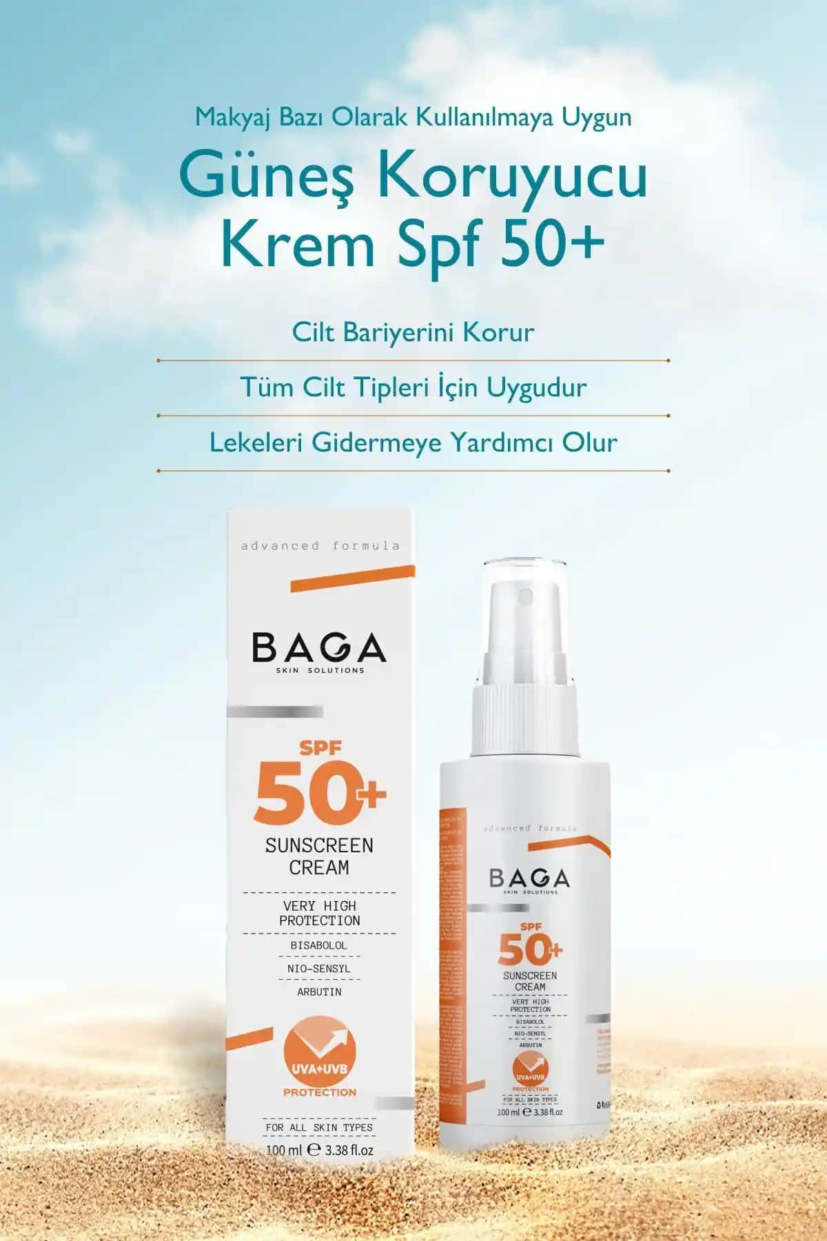 Baga Güneş Koruyucu SPF+ - Yüksek Koruma ve Doğa Dostu Güneş Kremi