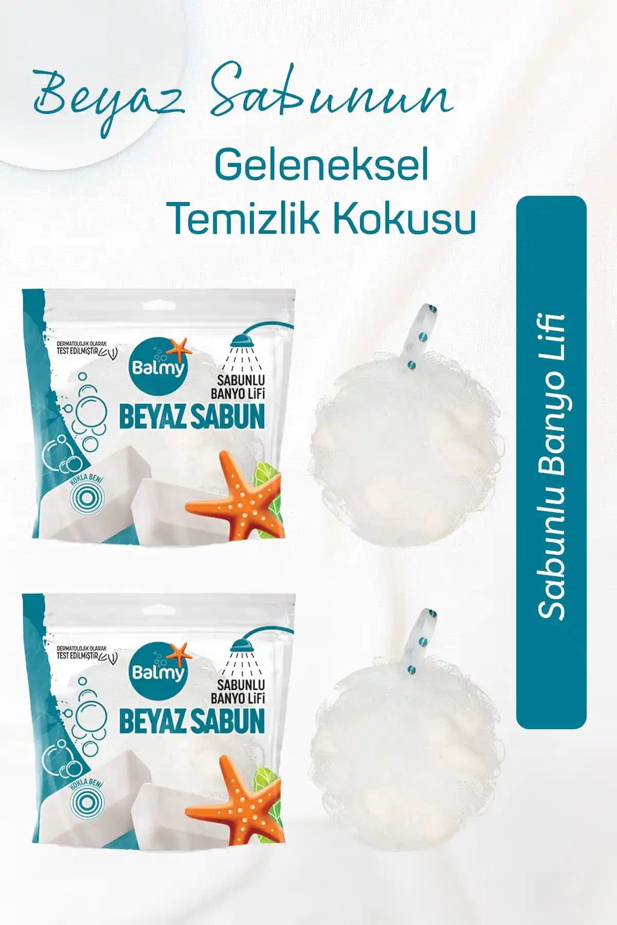 Balmy Beyaz Sabunlu Banyo Lifleri ile Hijyen ve Ferahlık Artırıcı Temizlik Deneyimi