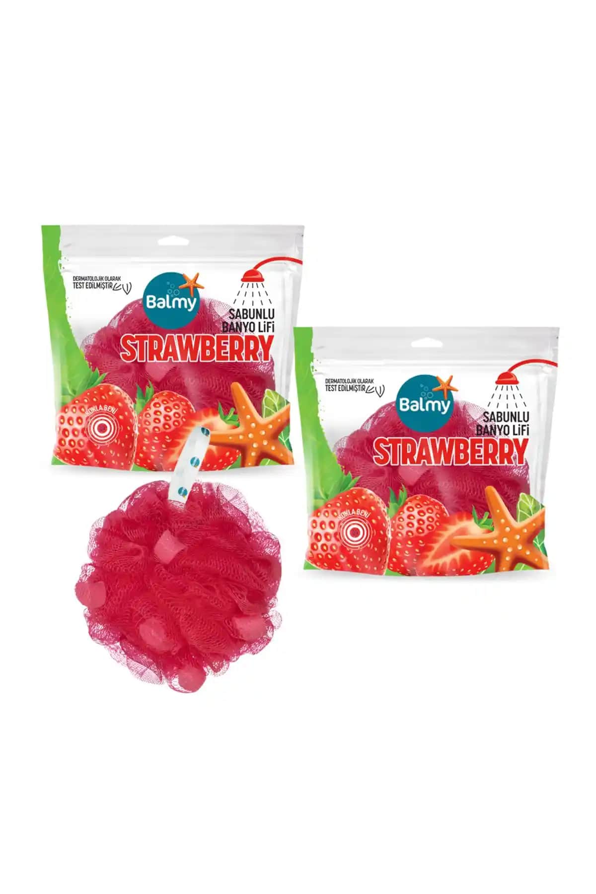 Balmy Çilek Sabunlu Pon Pon Lif: Temizlik ve Ferahlık İçin Günlük Kullanım Ürünü