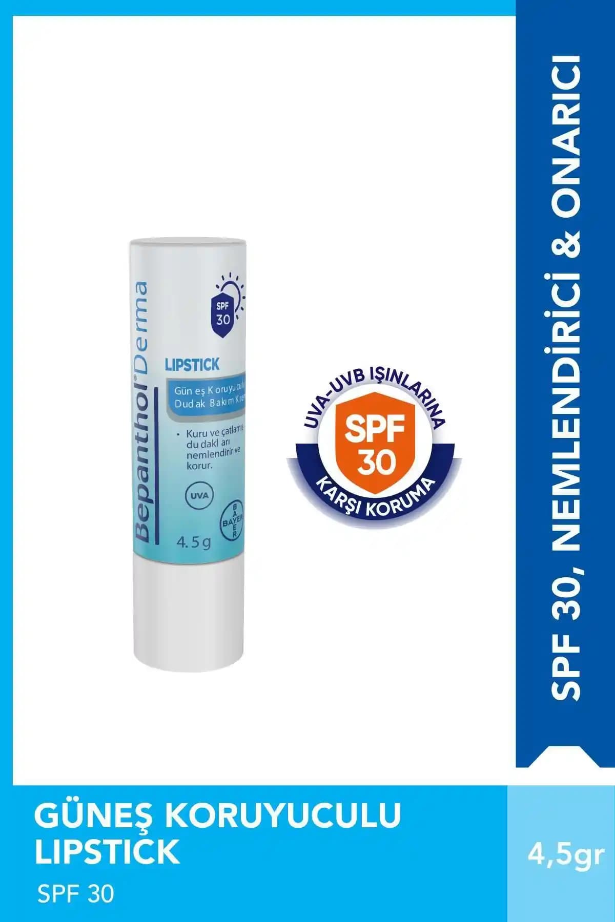 Bepanthol Lipstick SPF30 Dudak Bakım Kremi Günlük Koruma ve Nemlendirme İçin