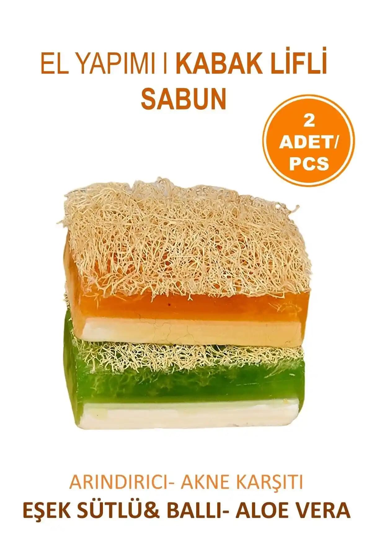 Bermark El Yapımı Doğal Kabak Lifli Eşek Sütü Sabunu Cilt Temizliği ve Bakımı İçin