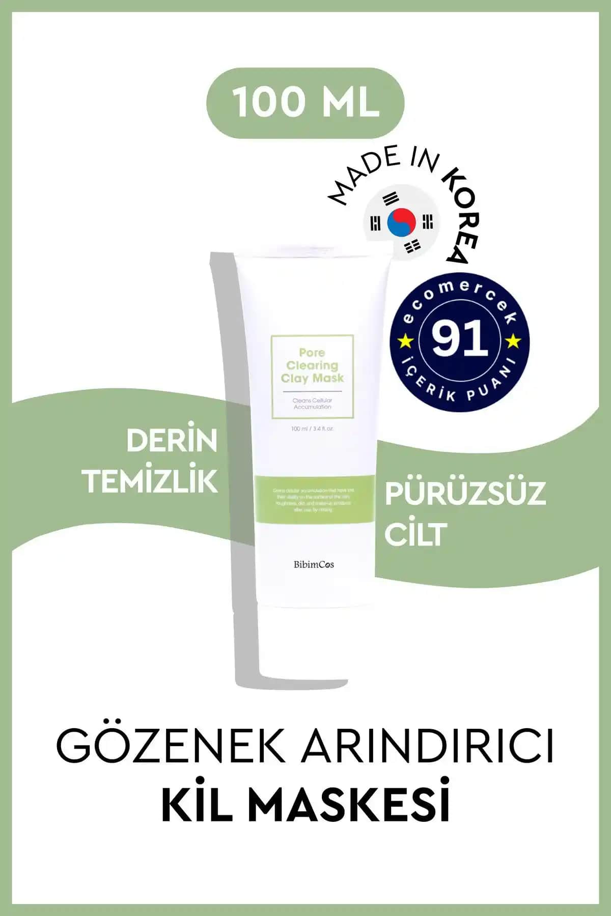 Bibimcos Pore Clearing Kil Maskesi: Gözenek Temizliği ve Cilt Arındırıcı Özellikler