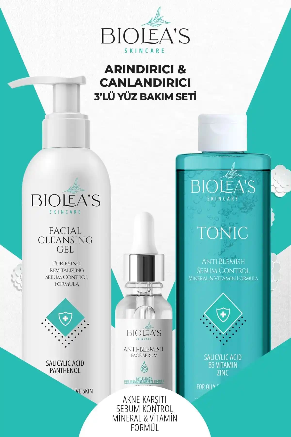 Biolea Akne ve Sebum Kontrolü İçin Doğal Yüz Bakım Seti Ürünleri İncelemesi