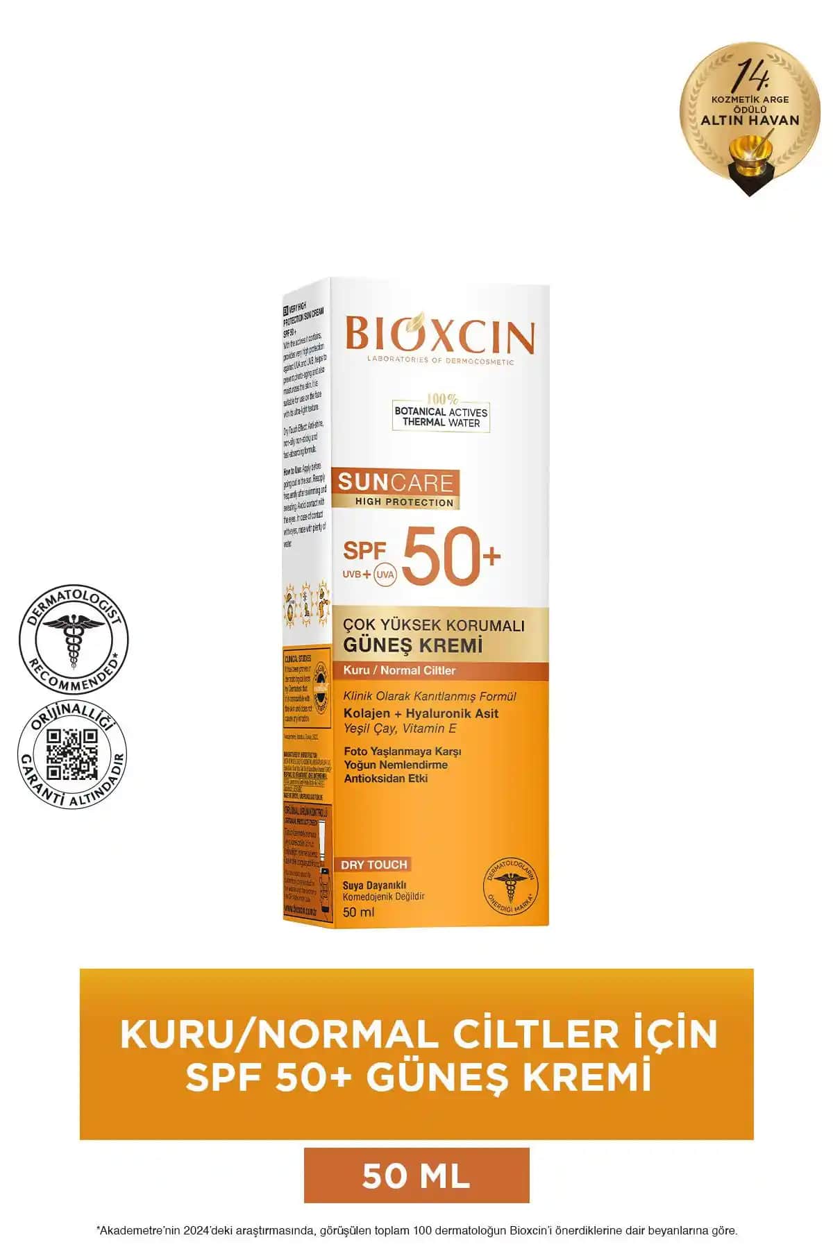 Bioxcin Sun Care SPF 50 Güneş Koruyucu ve Cilt Bakım Kremi Özellikleri
