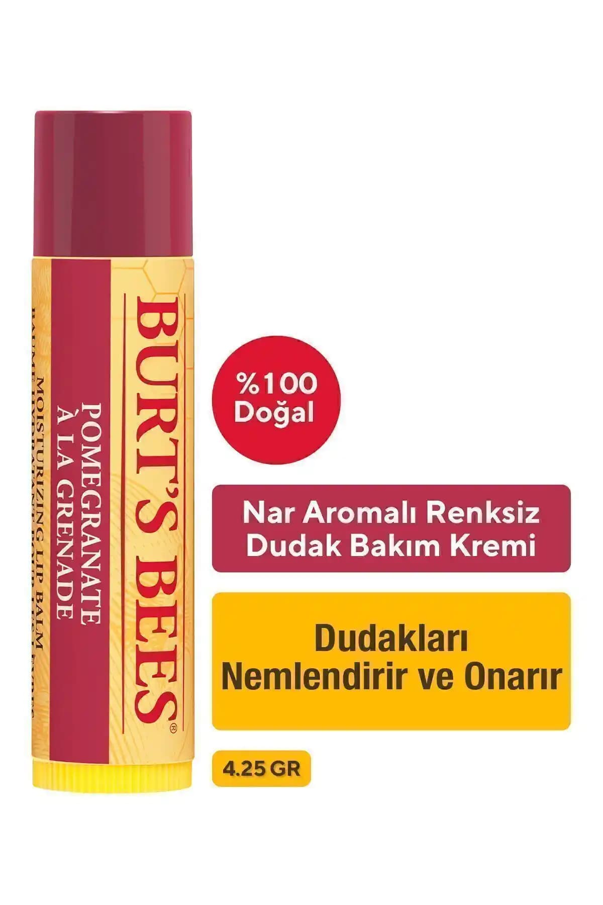 Burt's Bees Nar Aromalı Dudak Bakım Kremi: Doğal ve Etkili Dudak Nemlendirici