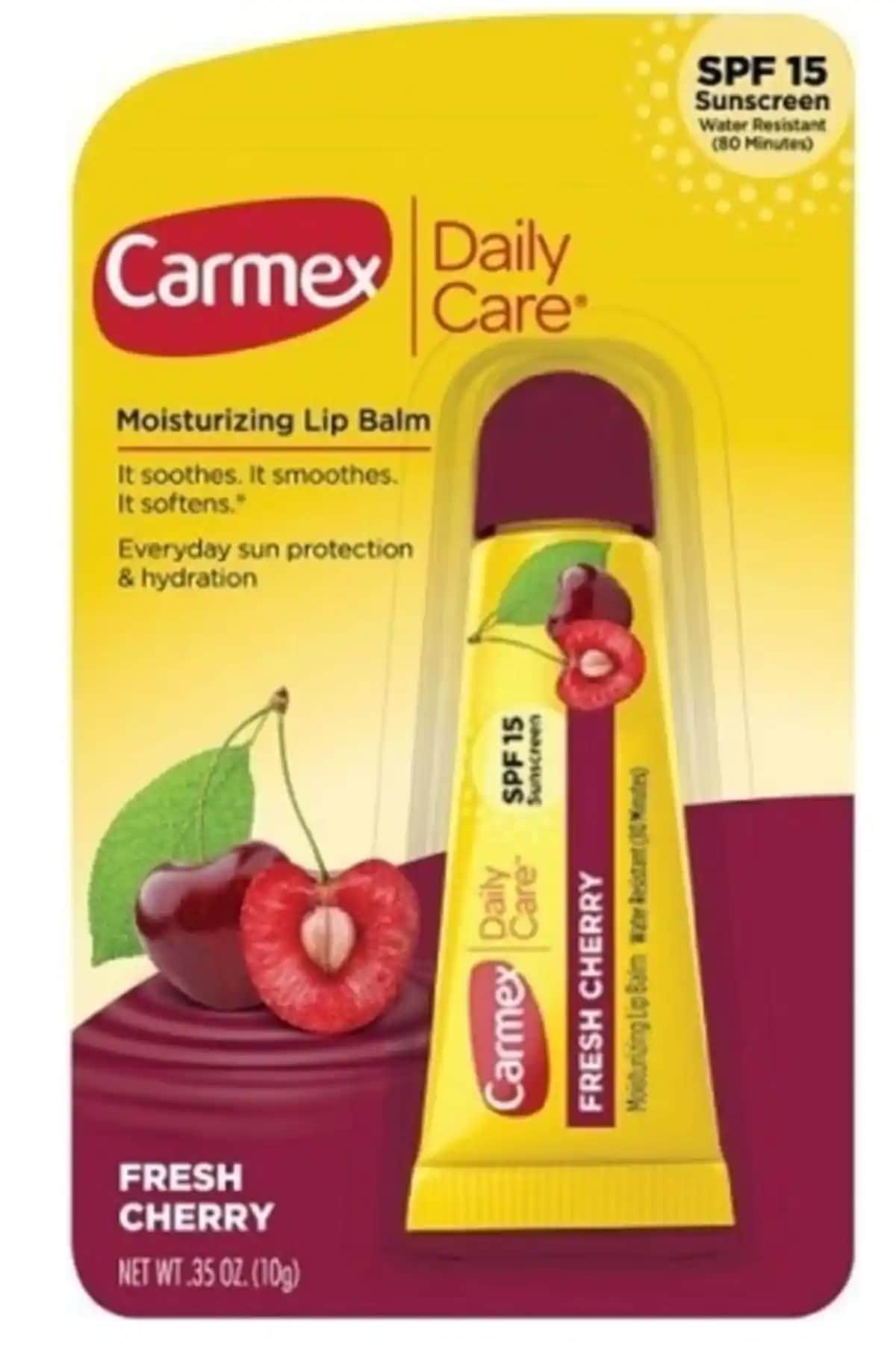Carmex Vişneli Dudak Bakım Kremi SPF15 ile dudaklarınızı güneşten koruyun ve nemlendirin