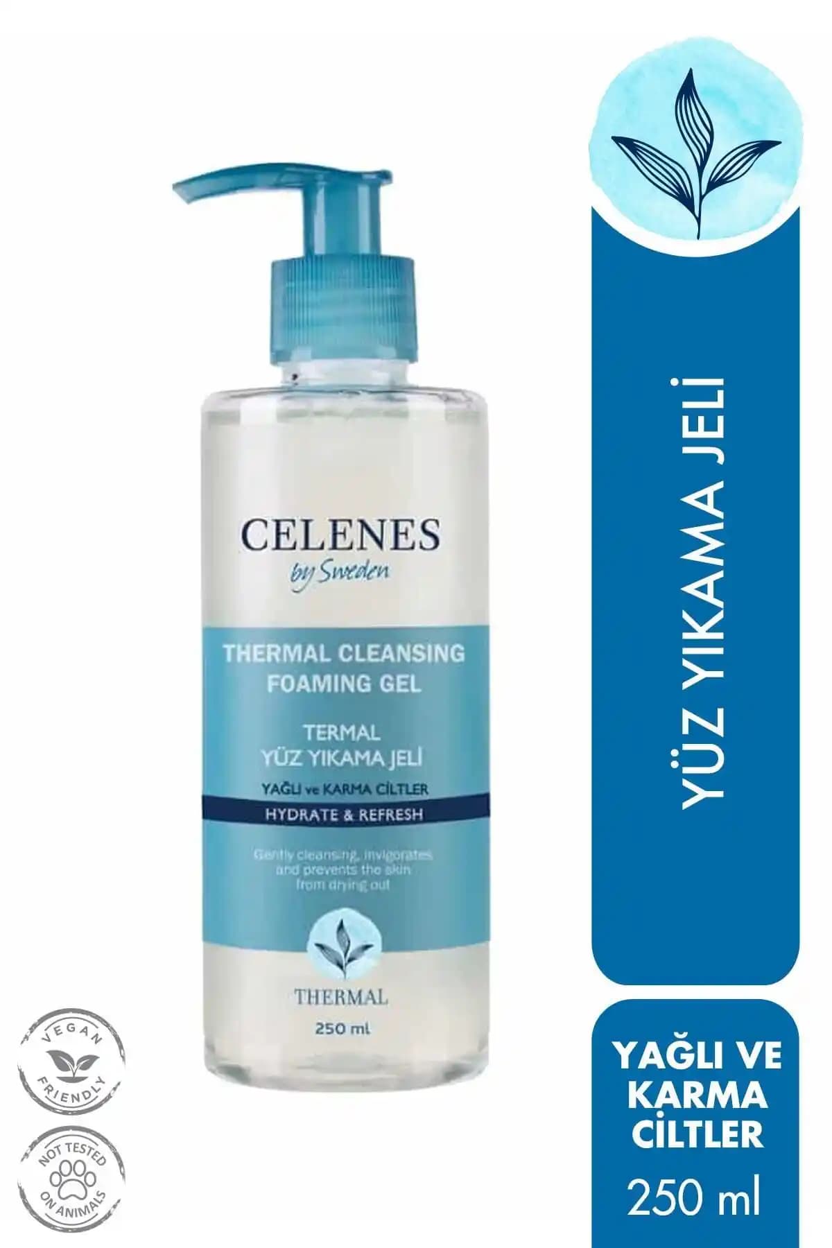 Celenes by Sweden Thermal Yağlı ve Karma Ciltler İçin Paraben İçermeyen Temizleme Jeli
