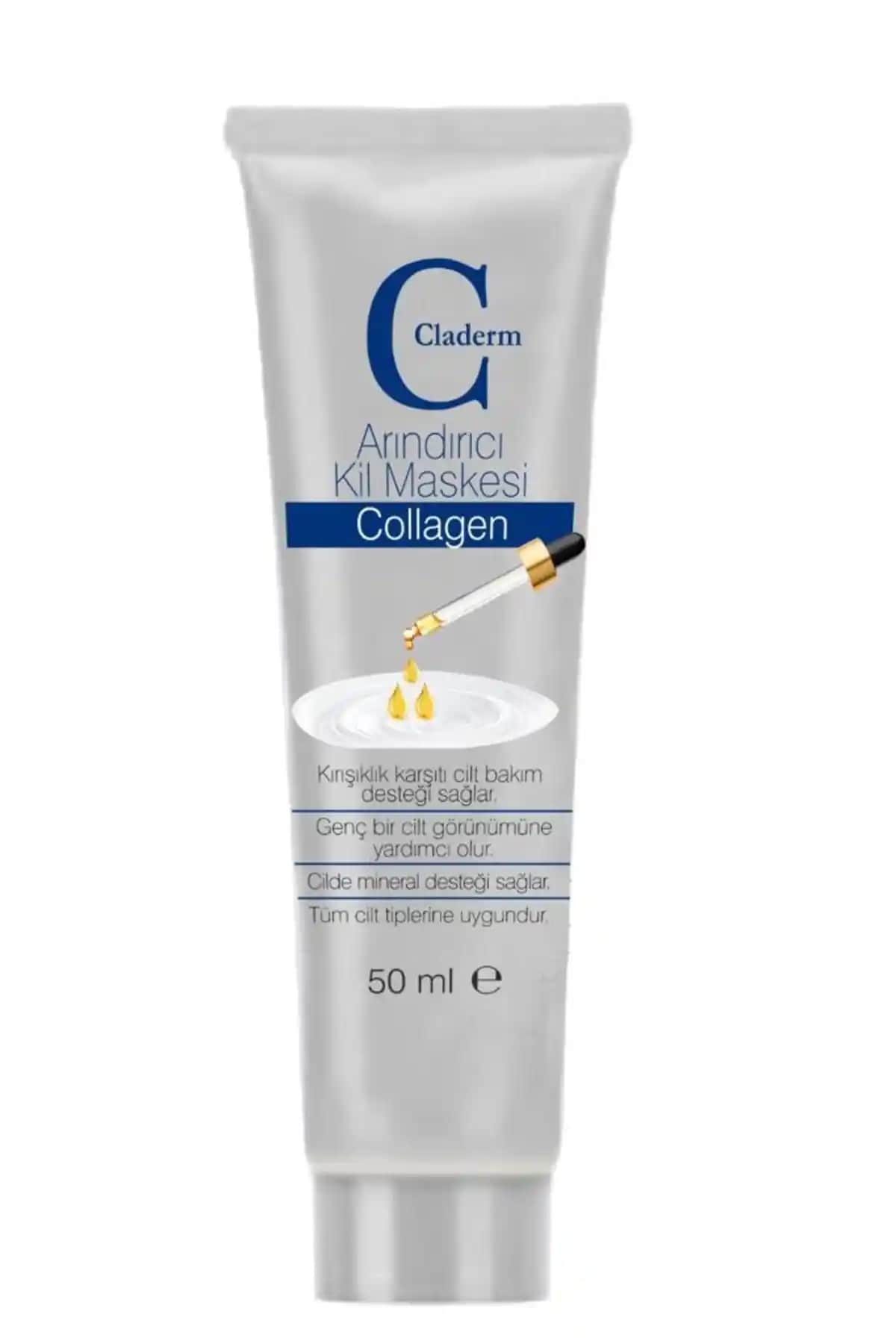 Claderm 50 ml Kil Maskesi – Kolajen İçeriğiyle Cilt Yenileme ve Temizlik