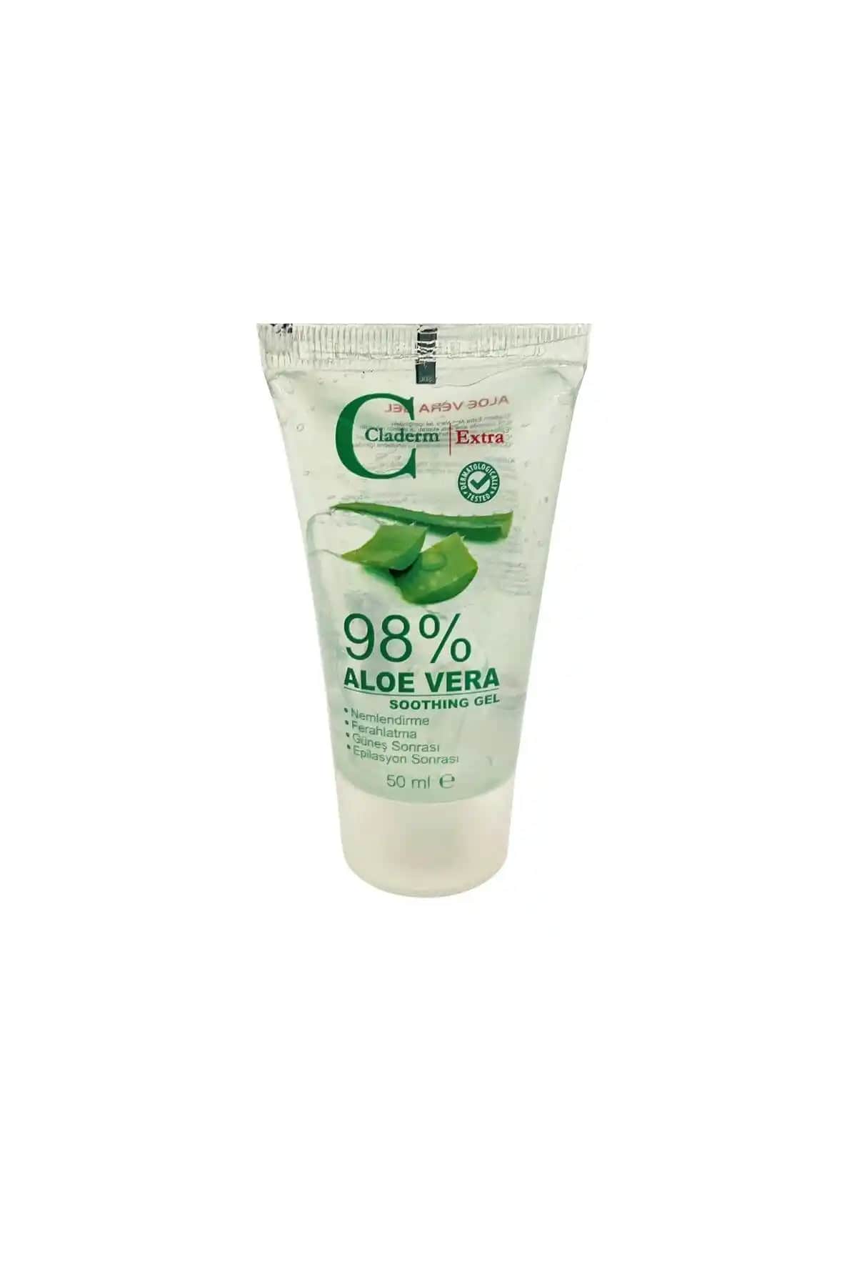 Claderm Aloe Vera Jel 50ml doğal içerikli nemlendirici ve yatıştırıcı cilt bakım ürünü
