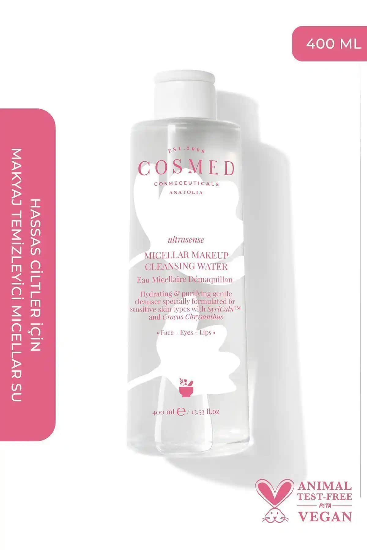 COSMED Ultrasense Micellar Makyaj Temizleyici Su Hassas Ciltler İçin Güvenilir ve Etkili Temizlik Çözümü