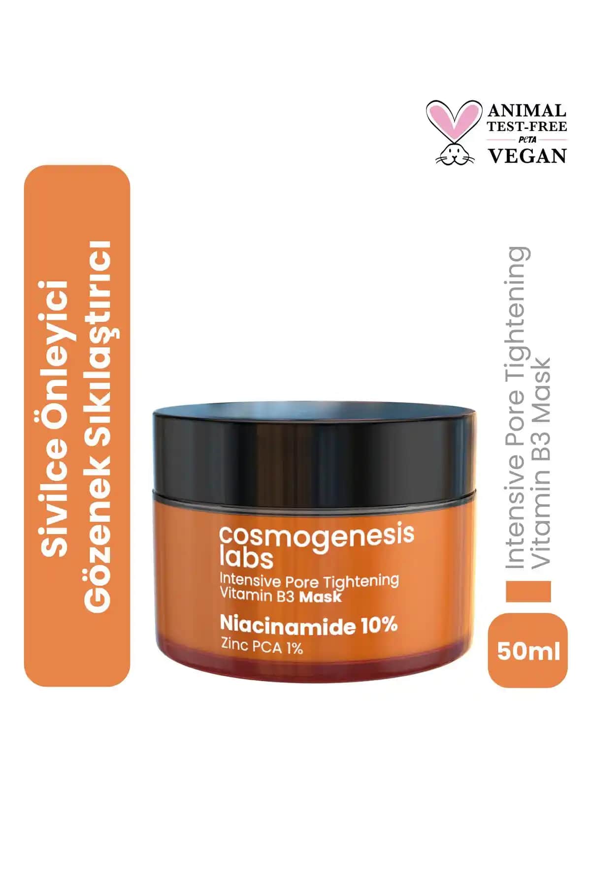 Cosmogenesis Labs %10 Niacinamide Krem Maske: Gözenekleri Sıkılaştıran ve Yaşlanma Karşıtı Cilt Bakım Ürünü