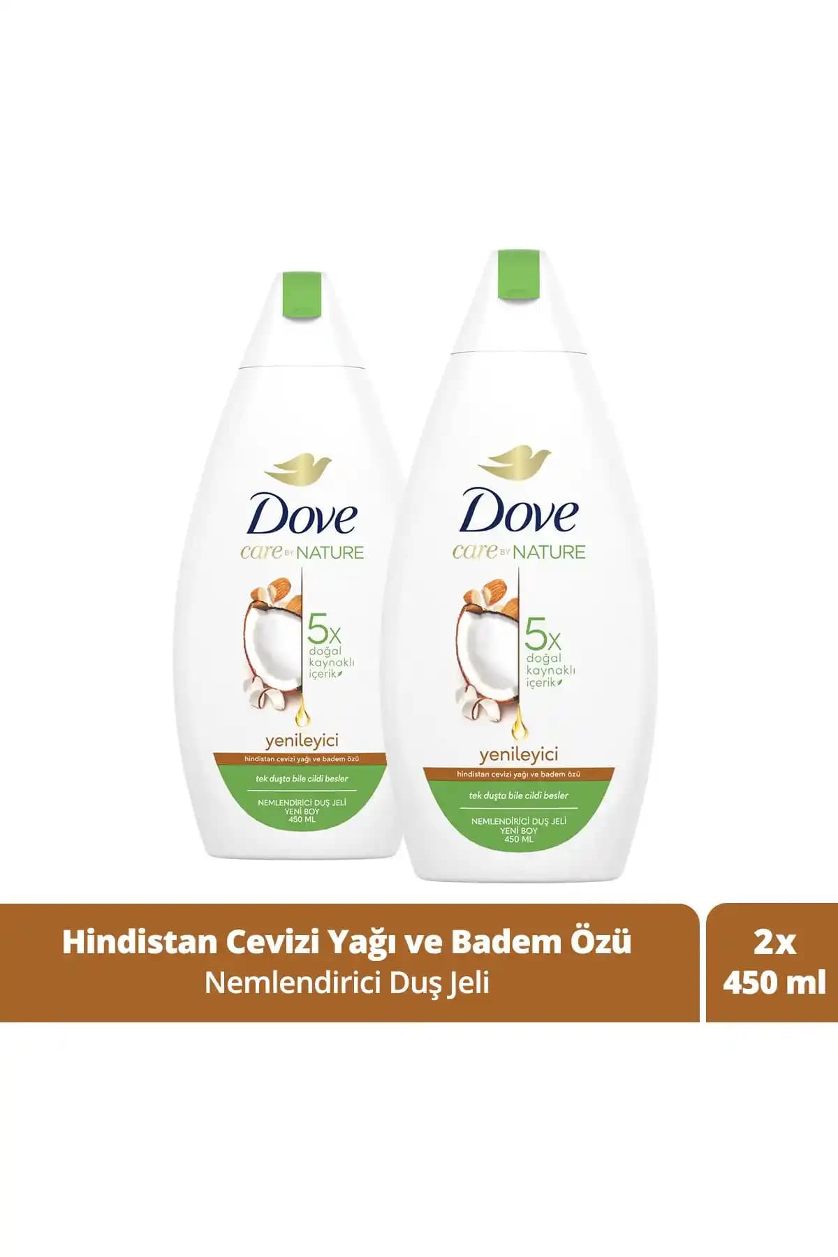 Dove Nemlendirici Duş Jeli Hindistan Cevizi Yağı ve Badem Özlü Doğal Temizlik Ürünü