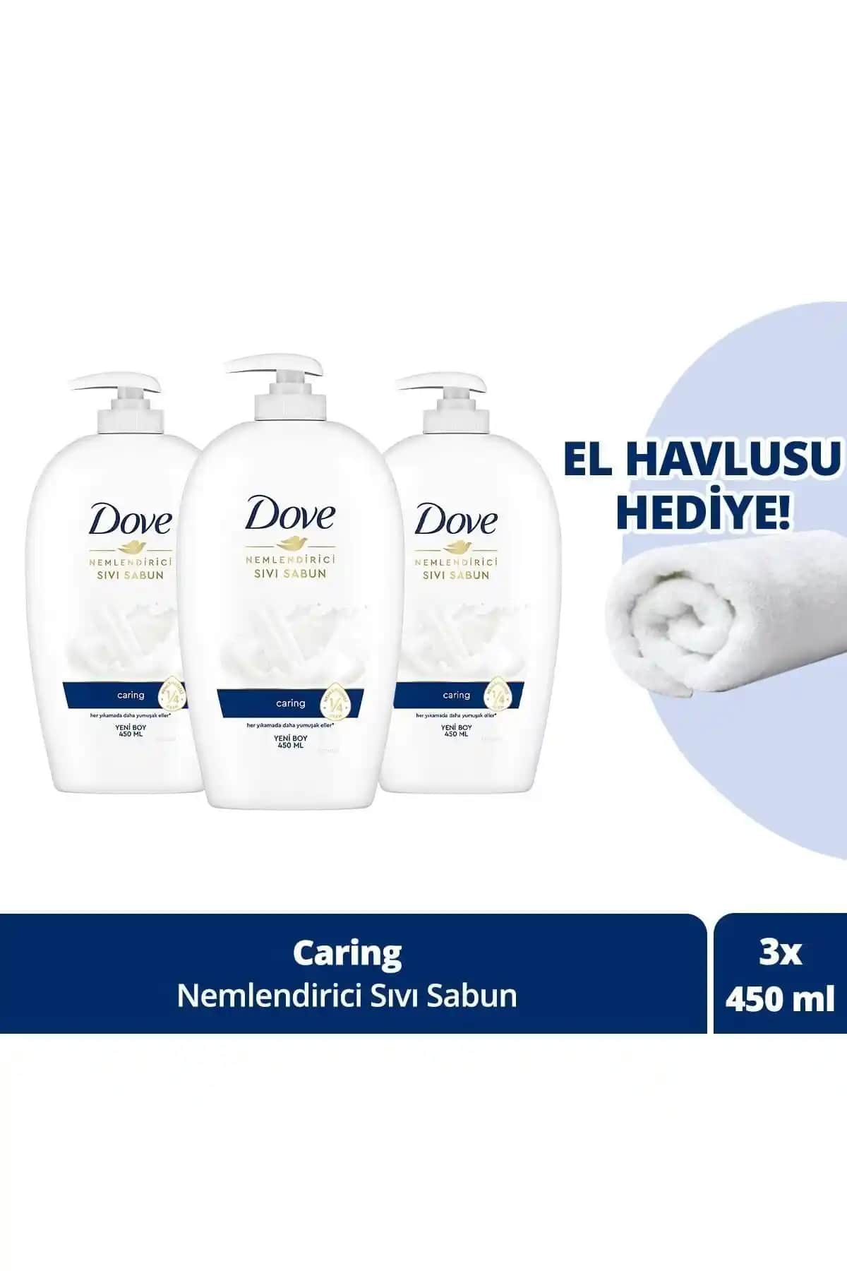 Dove Nemlendirici Sıvı Sabun Caring: Hassas Ciltler İçin Yumuşak ve Temizleyici Ürün