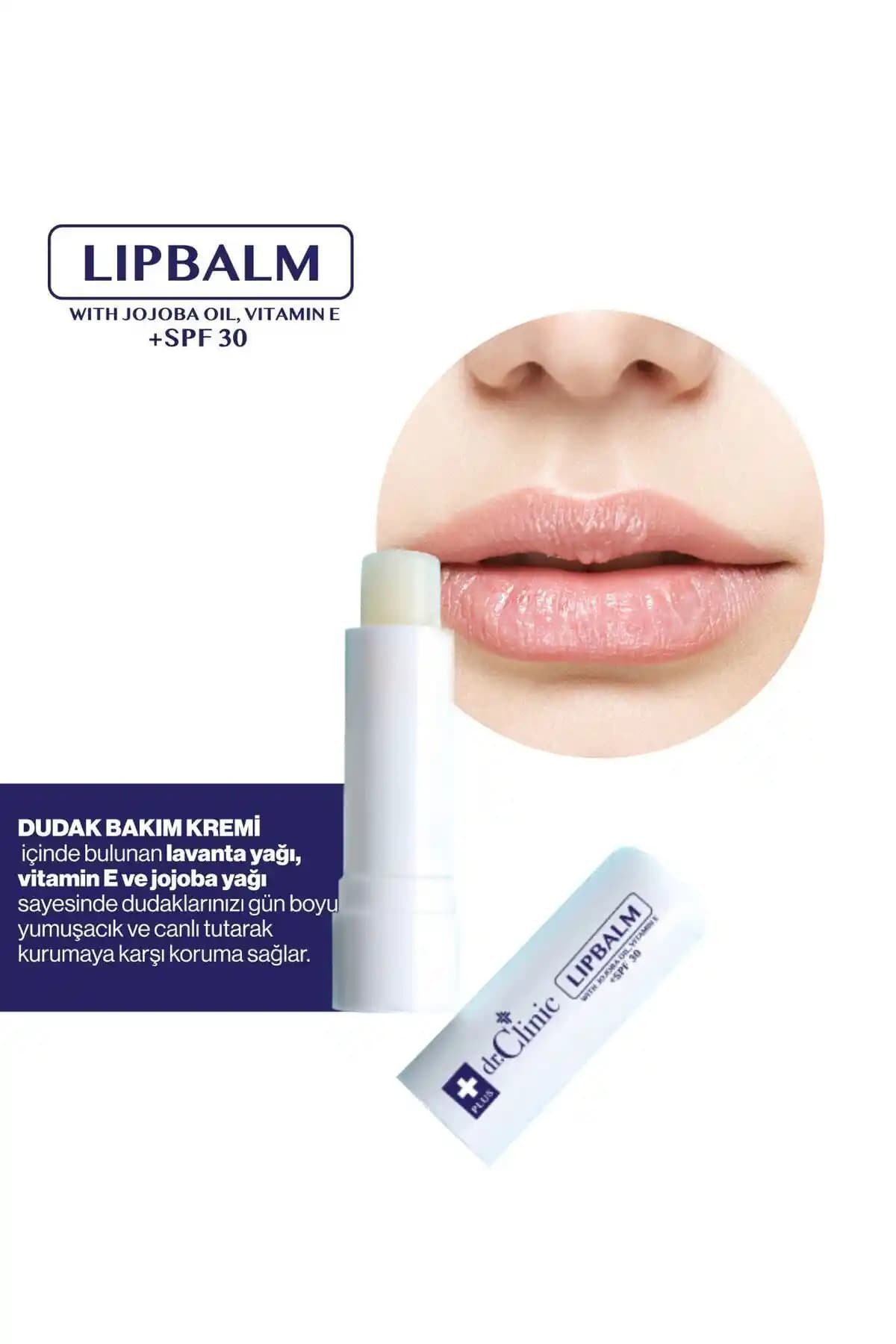Dr. Clinic Dudak Balmı SPF 30 ile Gün Boyu Nemli ve Korunaklı Dudaklar