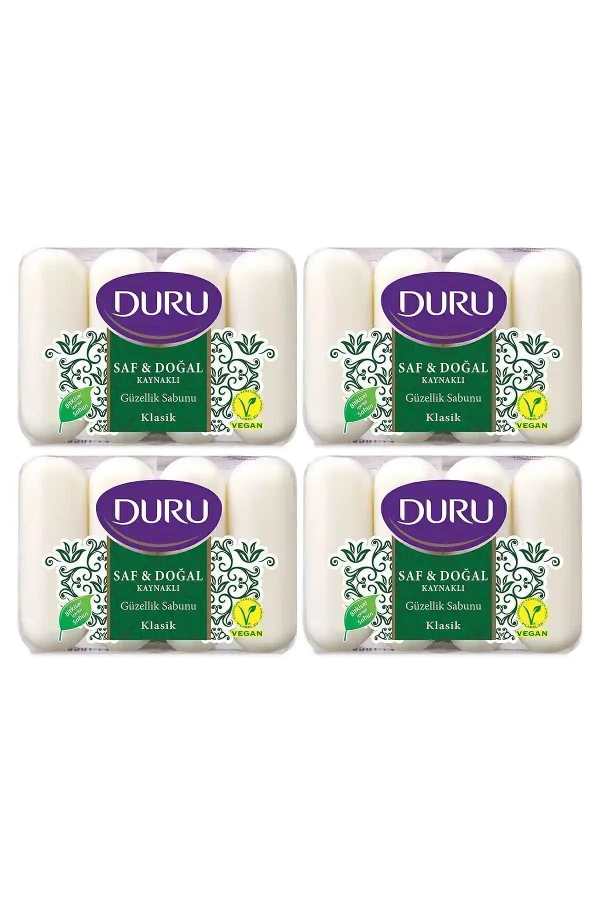 Duru Saf ve Doğal Kaynaklı Klasik Sabunlar 16 Adet Paketle Güvenli ve Doğal İçerik