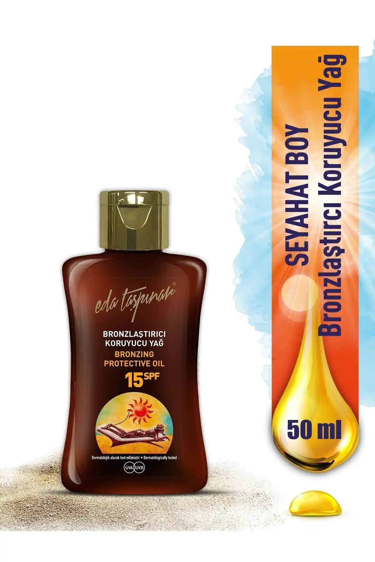 Eda Taşpınar Seyahat Boy Bronzer ve Güneş Koruyucu Yağ 50 Ml