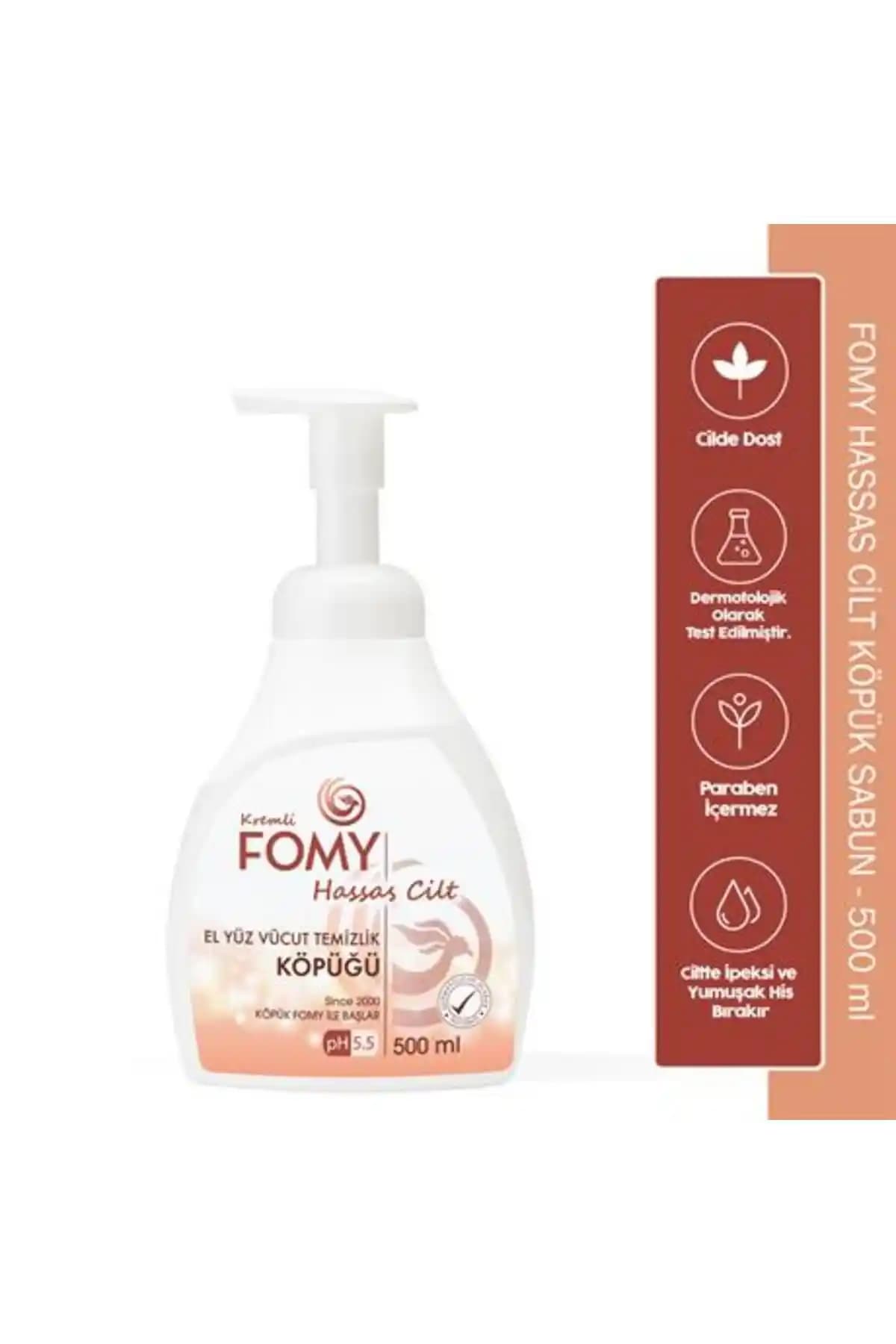 Fomy Hassas Ciltler İçin Yoğun Nemlendirici ve Arındırıcı Kremli Köpük Sabun