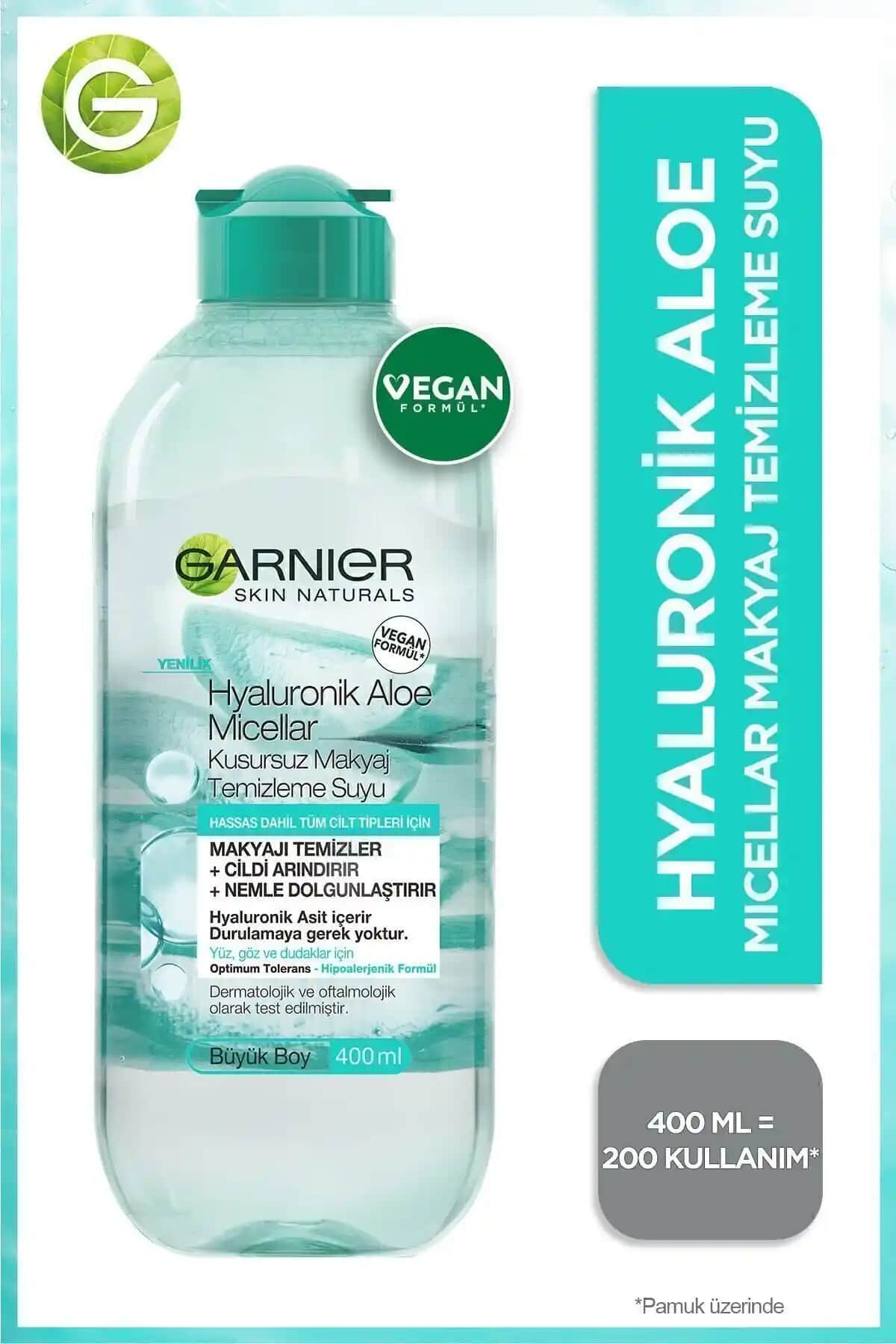 Garnier Hyaluronik Aloe Micellar Su ile Hassas Ciltler İçin Etkili ve Nazik Temizlik
