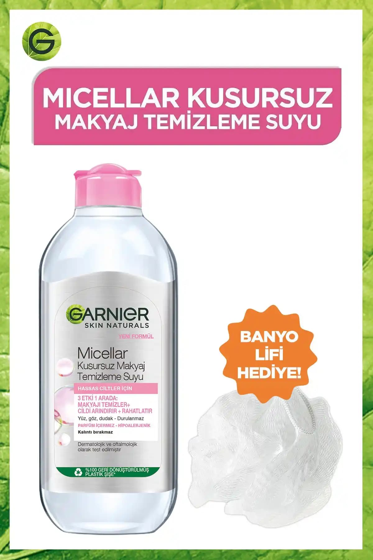 Garnier Micellar Makyaj Temizleme Suyu Hassas Ciltler İçin Güvenilir ve Doğa Dostu Çözüm