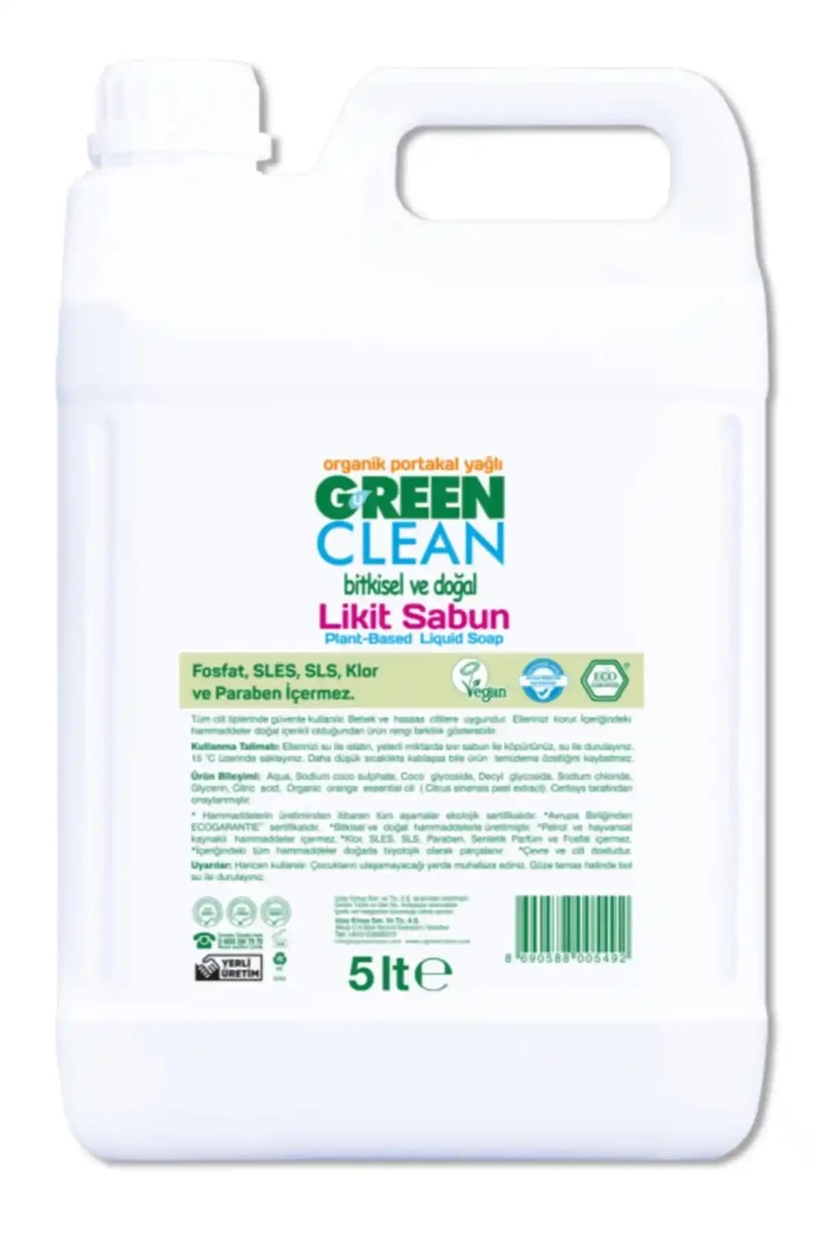 Green Clean Likit Sabun 5 Lt: Doğal ve Hassas Ciltlere Uygun Temizlik Çözümü