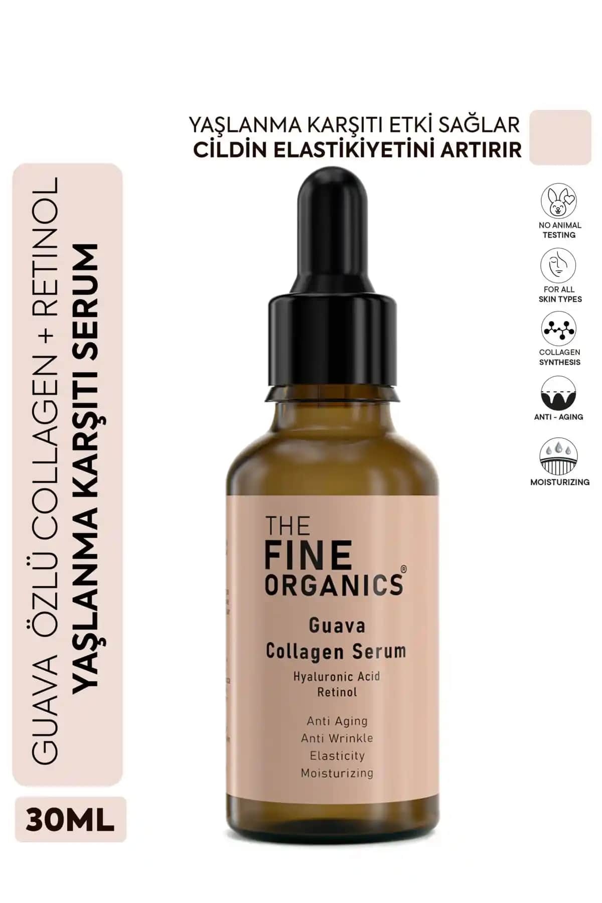 Guava Özlü Collagen + Retinol Yaşlanma Karşıtı Serum Türkiye Menşei Doğal ve Etkili Bakım Ürünü