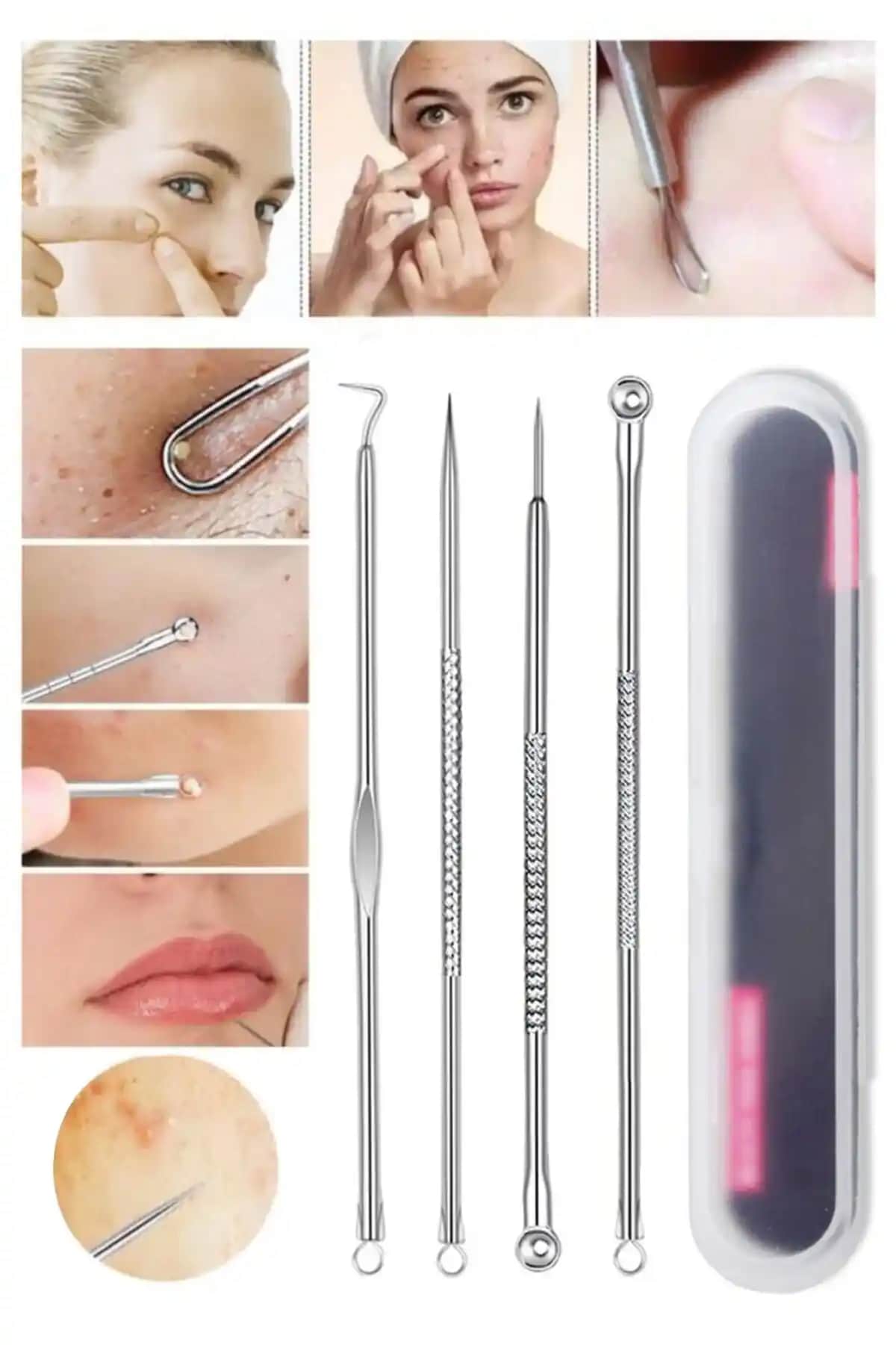 H&E LUXURY DESIGN 4'lü Çelik Siyah Nokta Temizleyici Seti — Dayanıklı ve Şık Temizlik Çözümü