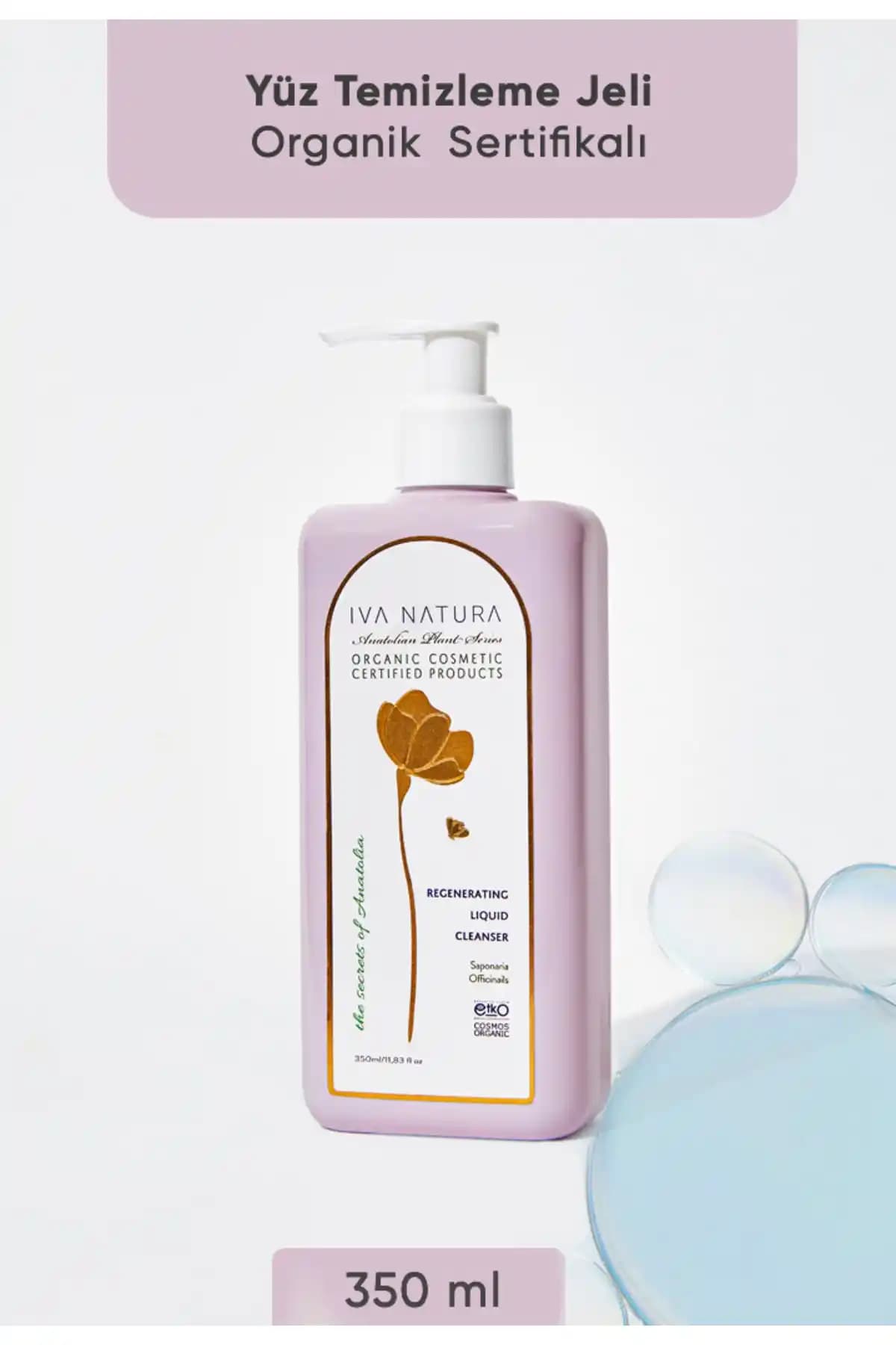 Iva Natura Organik Sertifikalı Yüz Temizleme Jeli 350 ml Doğal ve Vegan Bakım Ürünü