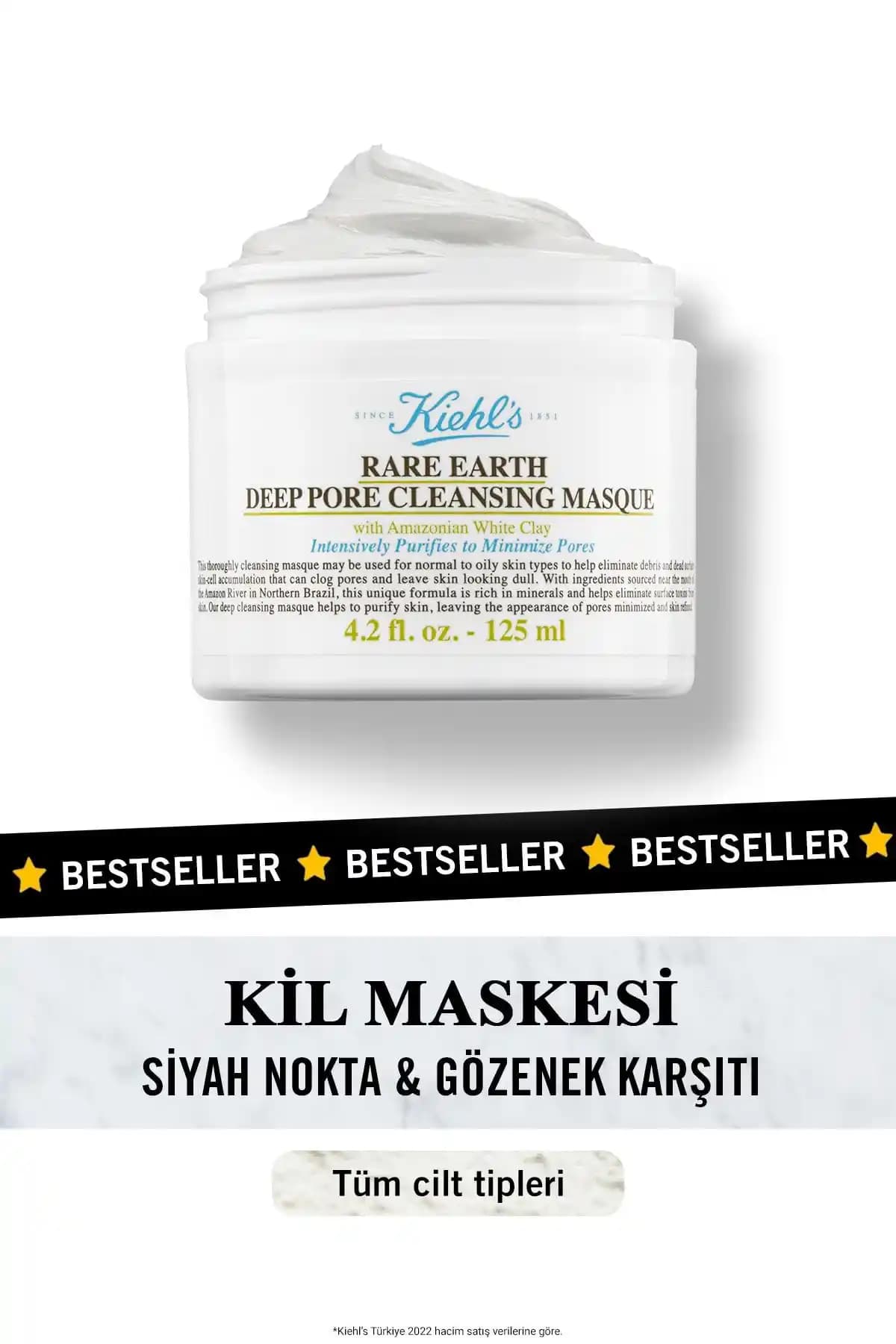 Kiehl's Siyah Nokta Karşıtı ve Gözenekleri Derinlemesine Temizleyen Kil Maskesi İncelemesi