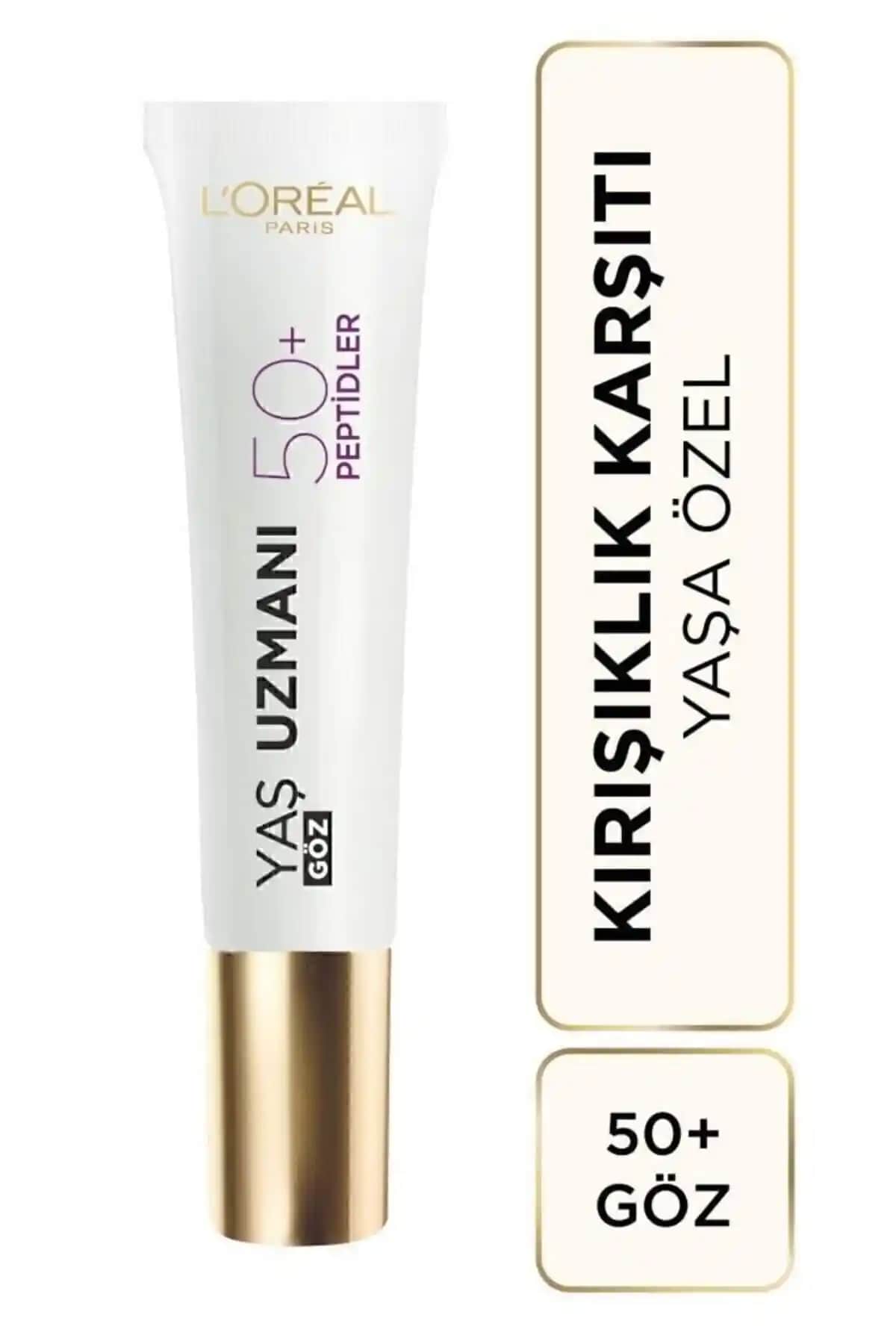 L'Oreal Paris 50+ Yaş Uzmanı Göz Kremi Kırışıklık Karşıtı ve Güneş Koruyucu Özellikleriyle