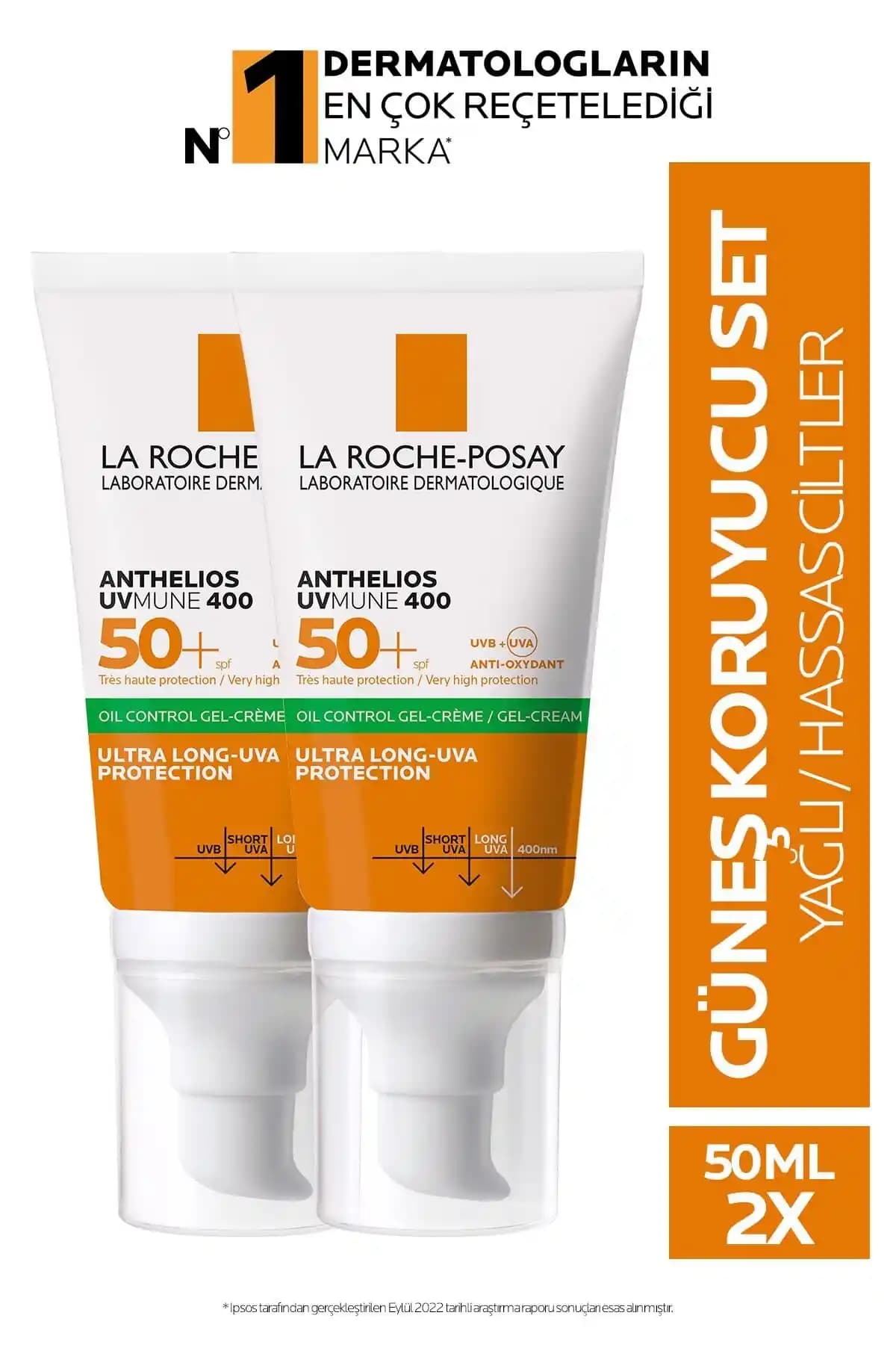 La Roche Posay Anthelios Yağlı Ciltler İçin Yüksek Koruma Güneş Kremi Seti 50 ml x 2