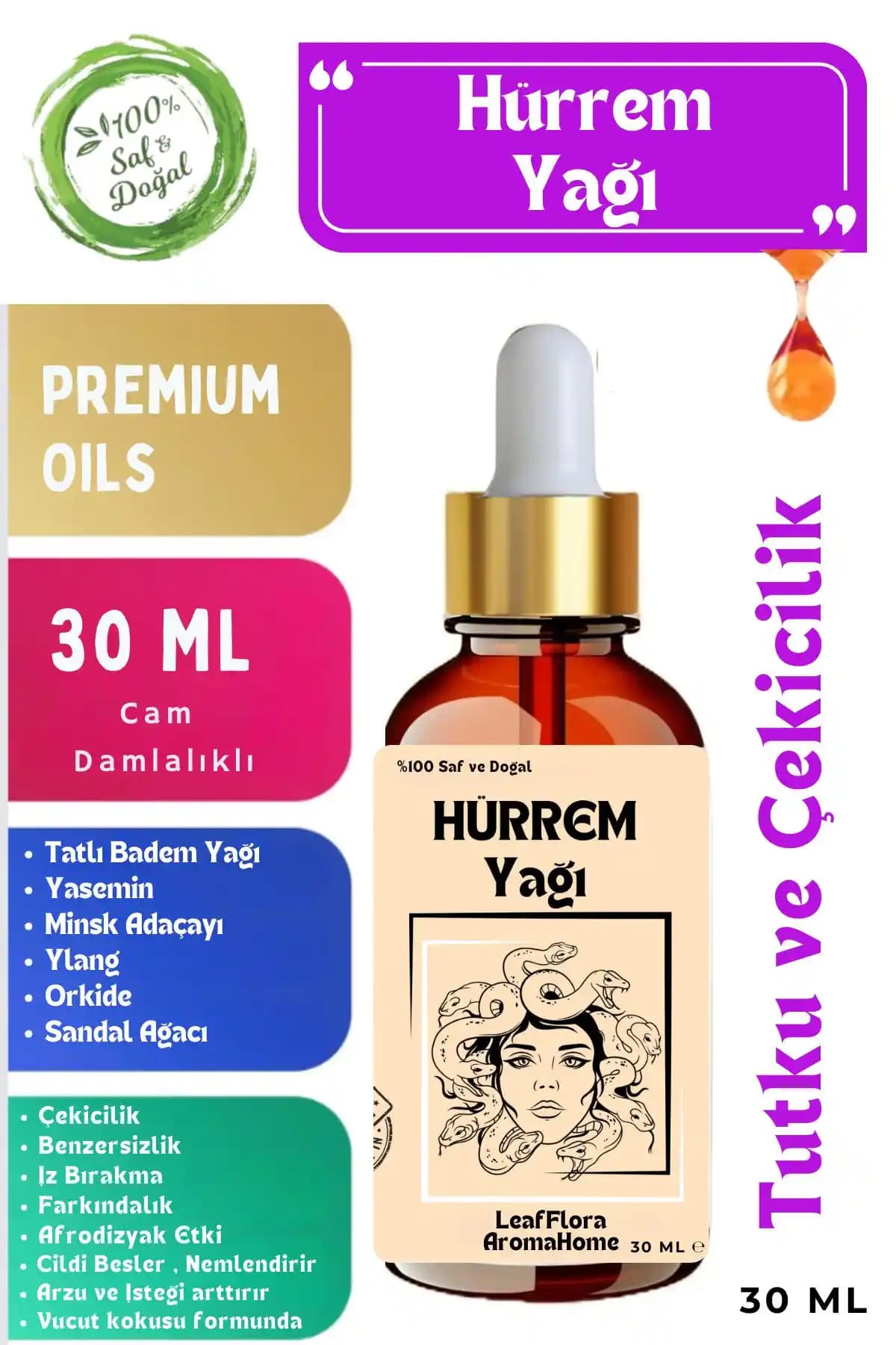 LeafFlora AromaHome Hürrem Yağı Doğal İçeriklerle Güzellik ve Rahatlatıcı Etki Sunar