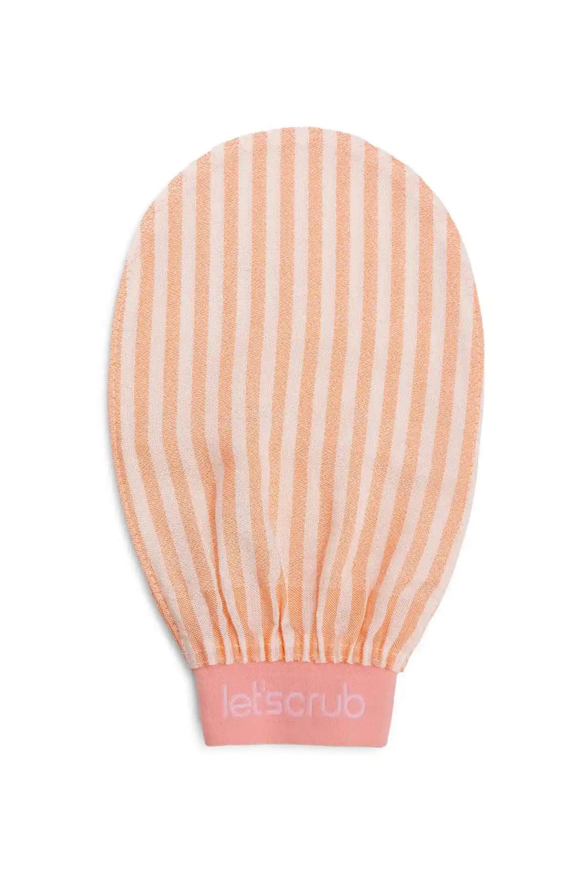 LET'SCRUB Premium Ekru Zebra Banyo Duş Kesesi Cilt Temizliği ve Yenileme İçin Uygun