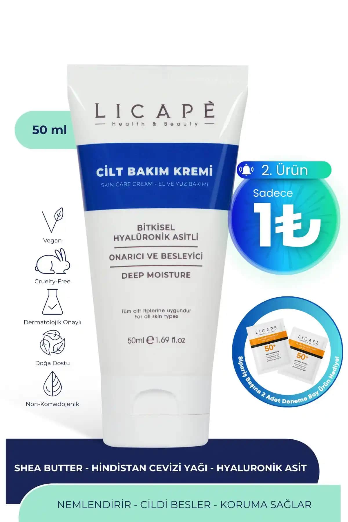 Licape Bitkisel Hyaluronik Asit ve Pantenol İçeren Nemlendirici Krem İncelemesi