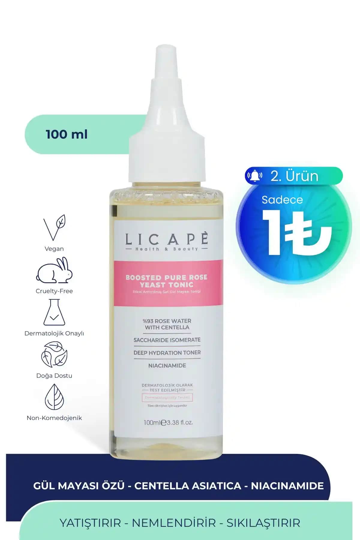 Licape Gül Mayası Toniği: Hassas ve Doğal Cilt Bakımı İçin Çok Amaçlı Tonik