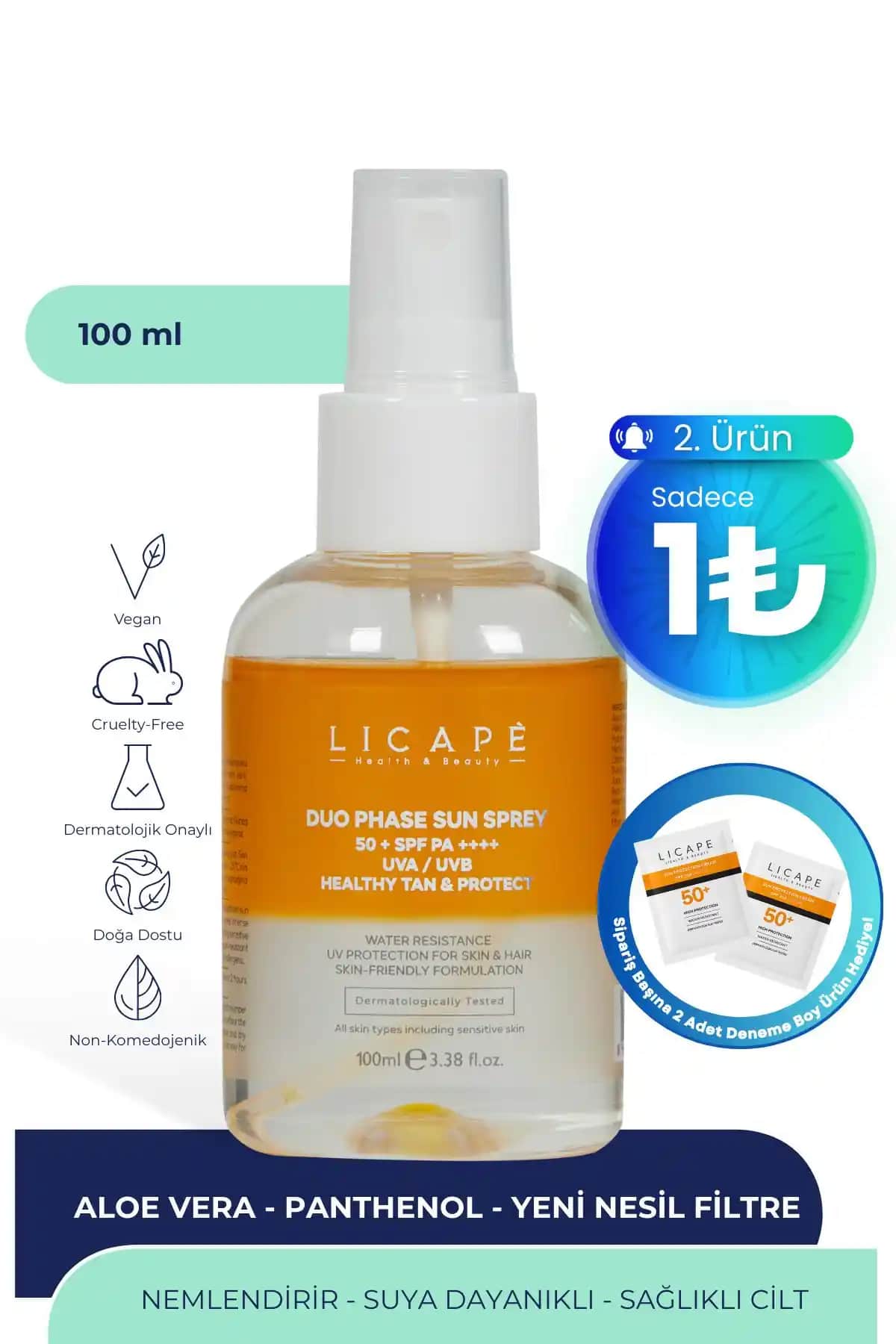 Licape Güneş Koruyucu Kremi Kuru ve Hassas Ciltler İçin Yüksek SPF Koruma Özelliği ile