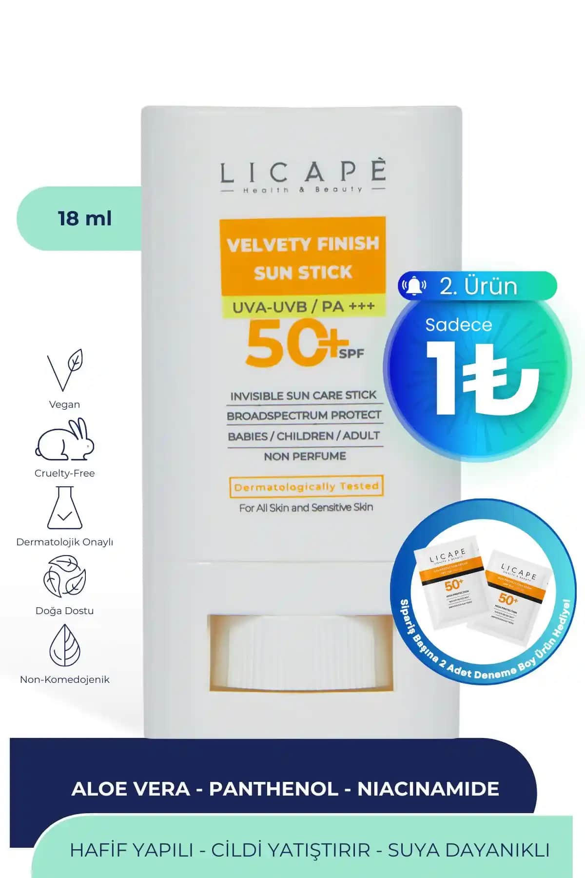 Licape Yüksek Koruma Suya Dayanıklı Güneş Kremi 50 Faktör Pratik ve Güvenilir Kullanım