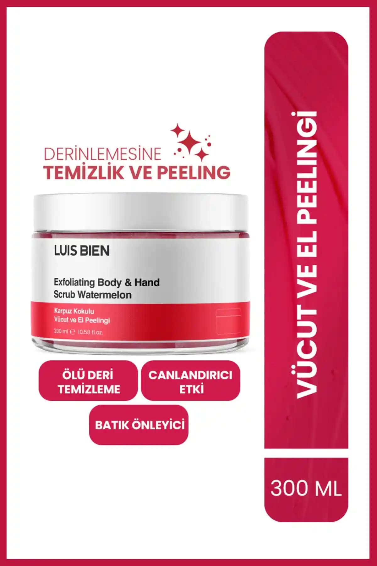 Luis Bien Karpuz Özlü Vücut Peelingi Doğal İçeriğiyle Cildi Yeniler ve Parlatır