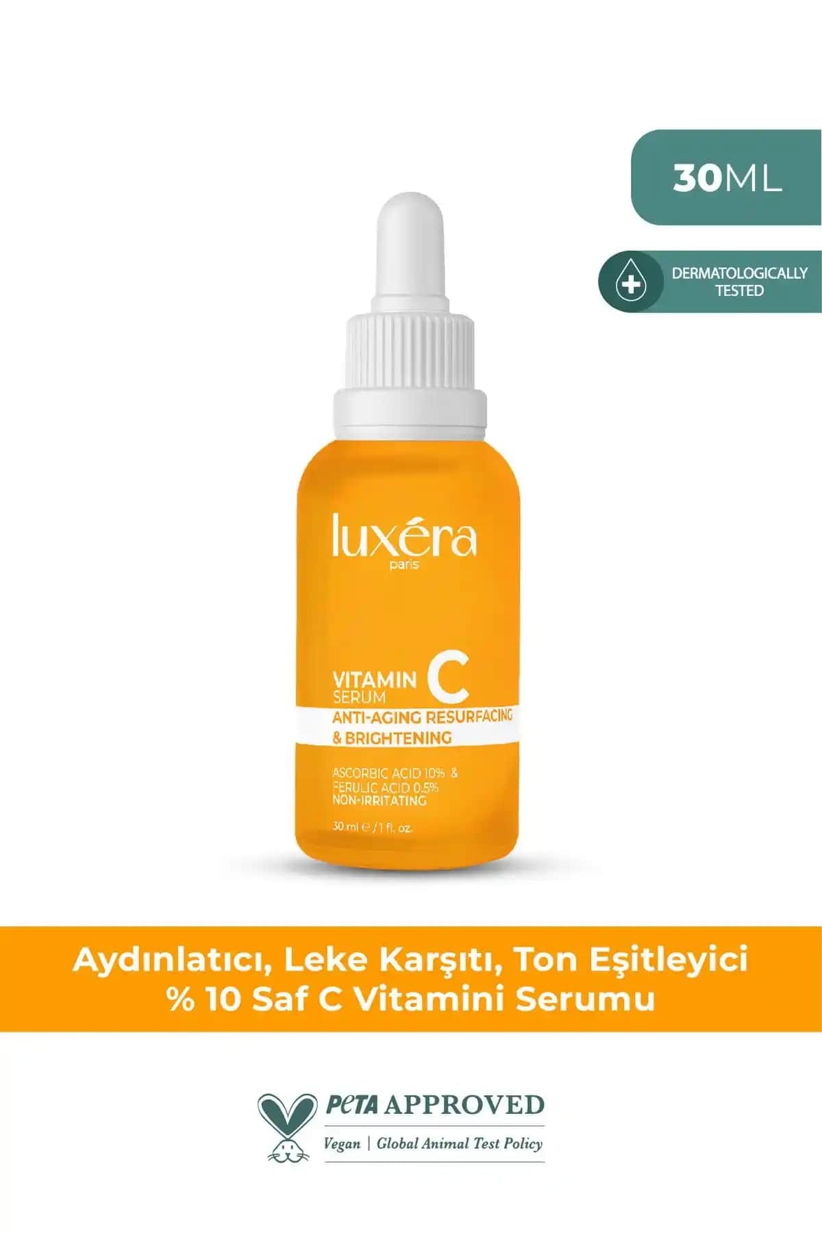 Luxera Paris Leke Karşıtı ve Aydınlatıcı Vegan C Vitamini Serumu 30 ml