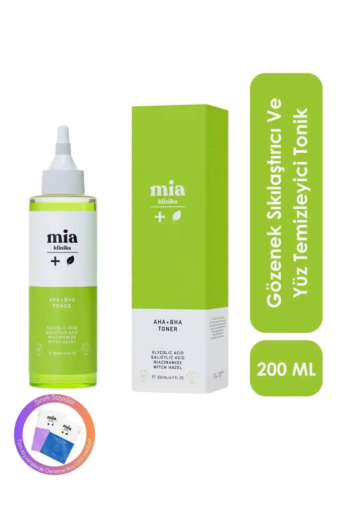 Mia Klinika AHA-BHA Karşıtı Tonik: Gözenekleri Sıkılaştıran ve Cildi Derinlemesine Temizleyen Formül