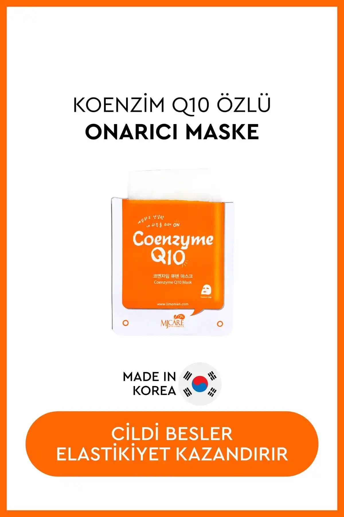 MJCARE Koenzim Q10 İçeren Yüz Maskesi: Yaşlanma Karşıtı ve Nemlendirici Bakım Ürünü