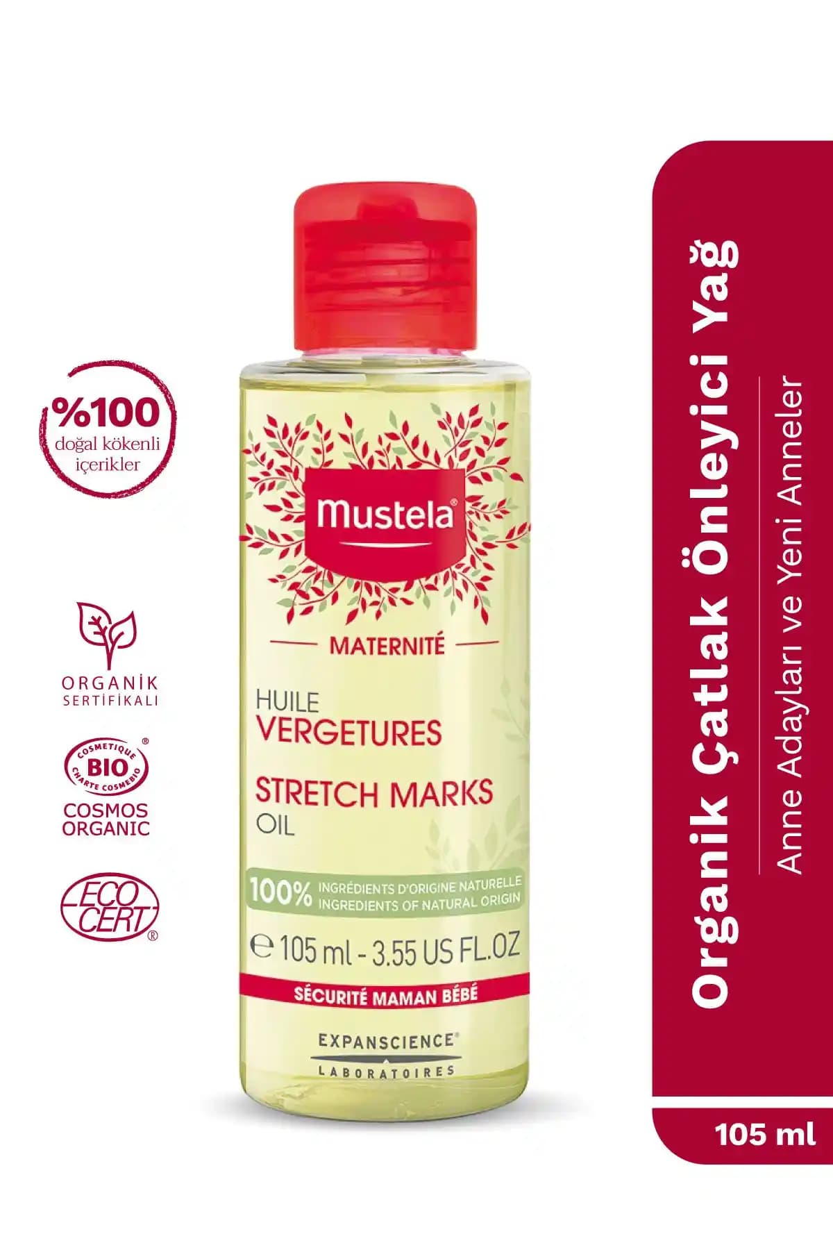 Mustela %100 Doğal Organik Çatlak Önleyici Yağı Hamilelik ve Sonrası Cilt Bakımı İçin