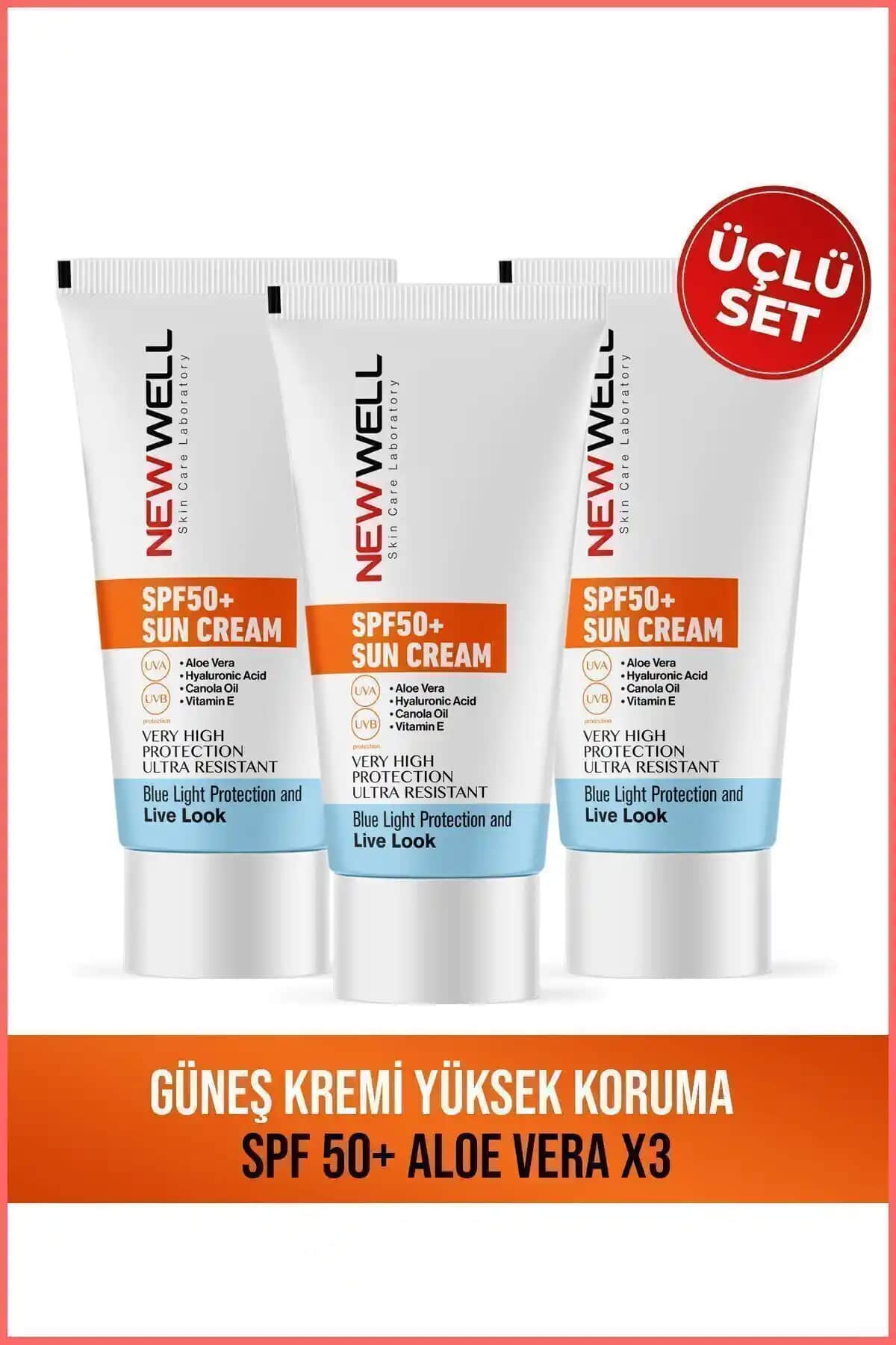 New Well Güneş Kremi Yüksek Koruma SPF 50+ ve Aloe Vera İçerikli Alternatiflerin Karşılaştırması