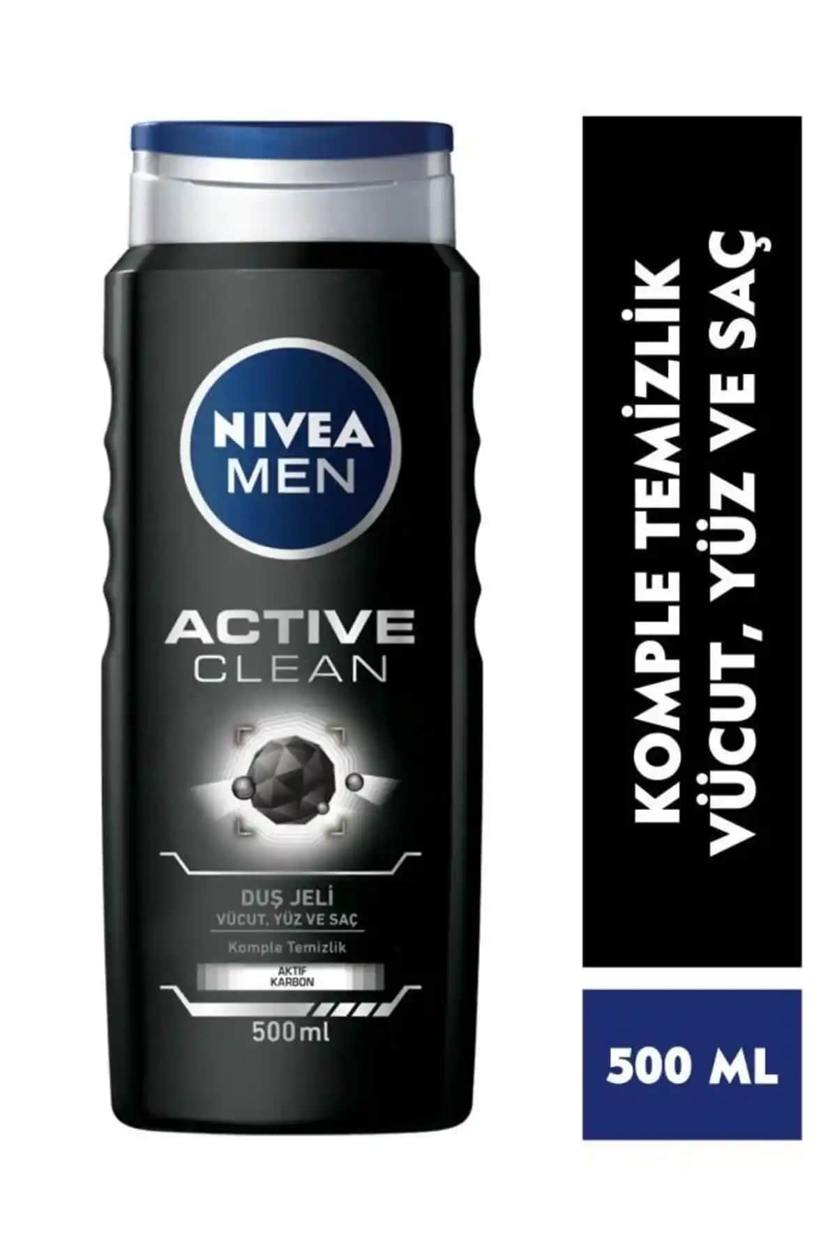 NIVEA Men Erkek Duş Jeli Active Clean 500 ml: Günlük Temizlik ve Ferahlık Sağlar