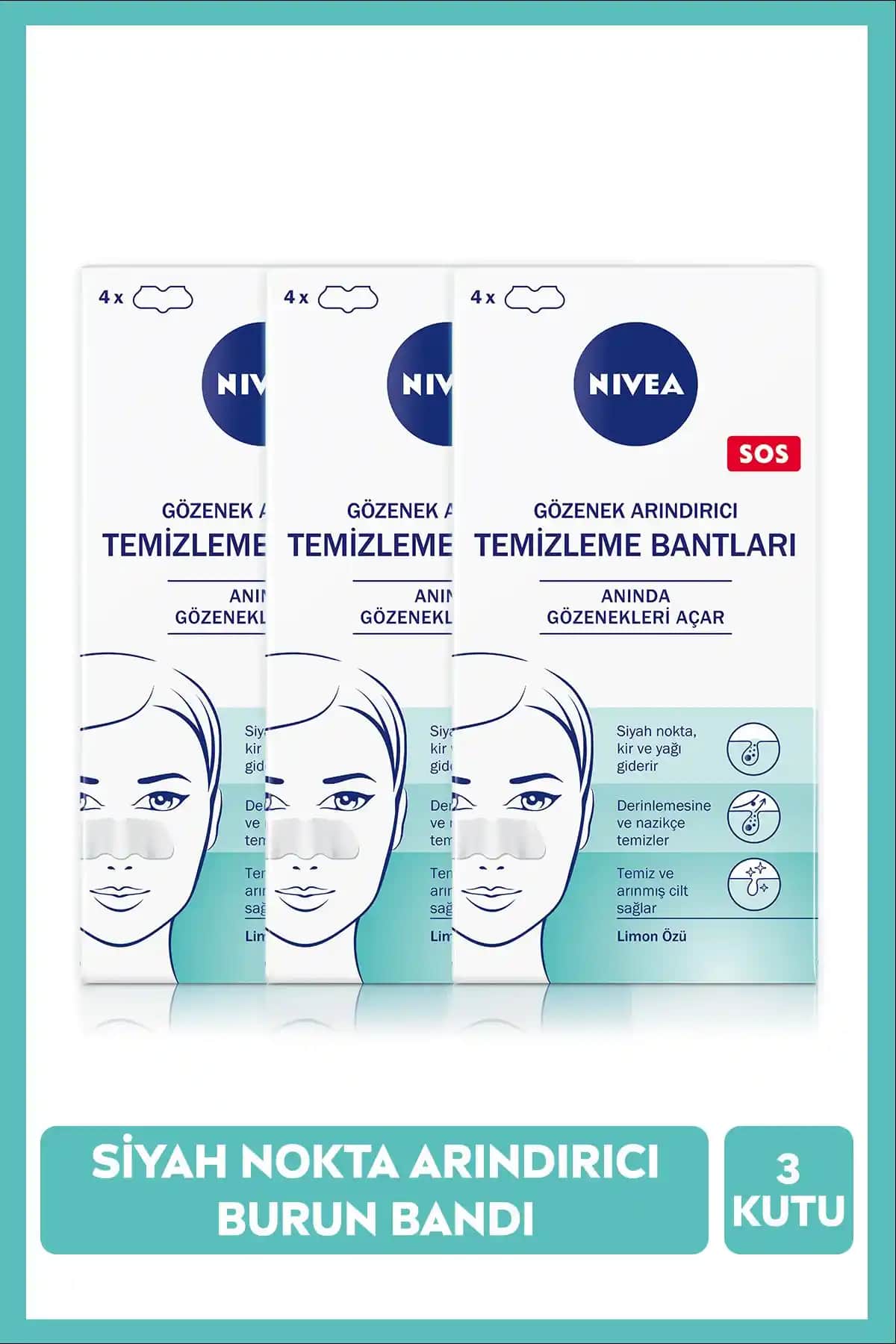 NIVEA Siyah Nokta Temizleyici Burun T-Bant ile Gözenekleri Derinlemesine Temizleyin
